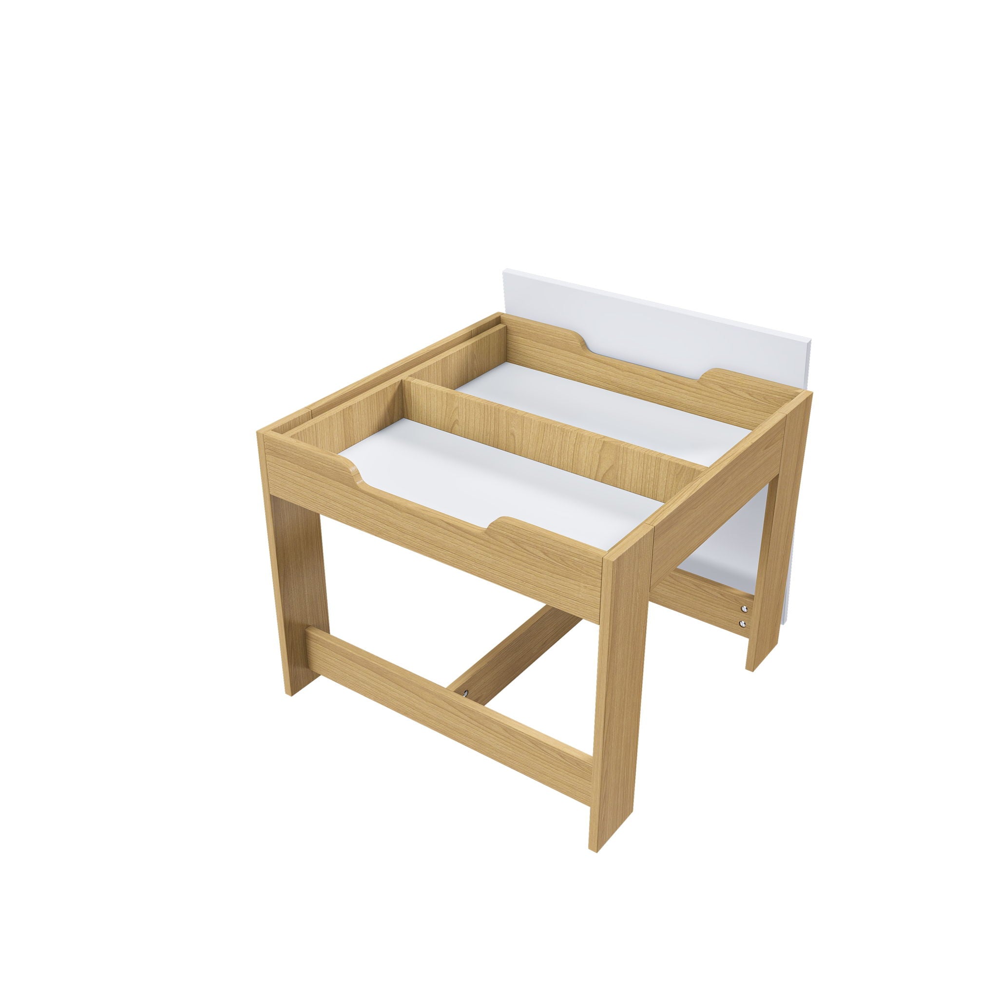 3 In 1 Kids Study Table & Chairs Set Multi Functional Activity Table With Detachable Blackboard Top - Natural Wood - Best Buy Furniture