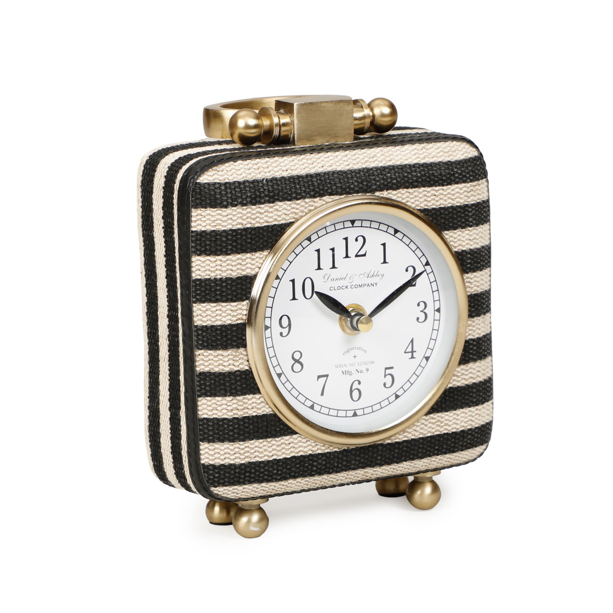 Mona - Striped Contract-Grade Standing Accent Clock - Black