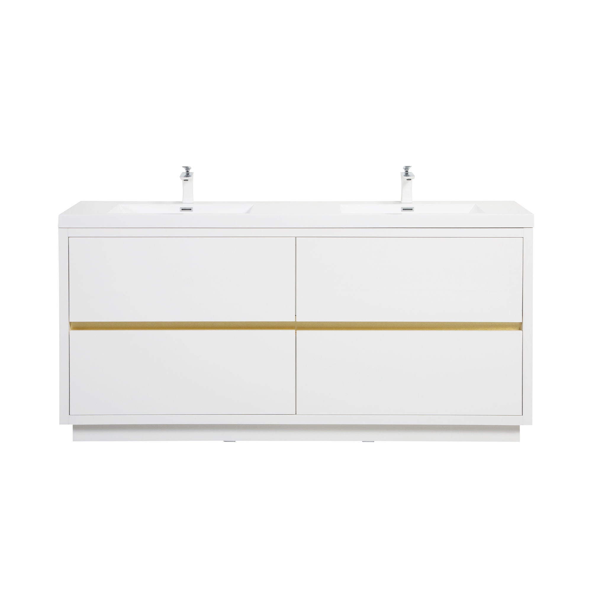 Bathin Freestanding Bathroom Vanity With Double Sinks, Bathroom Storage Vanity Cabinet With Stone Resin Countertop And Soft Close Drawers