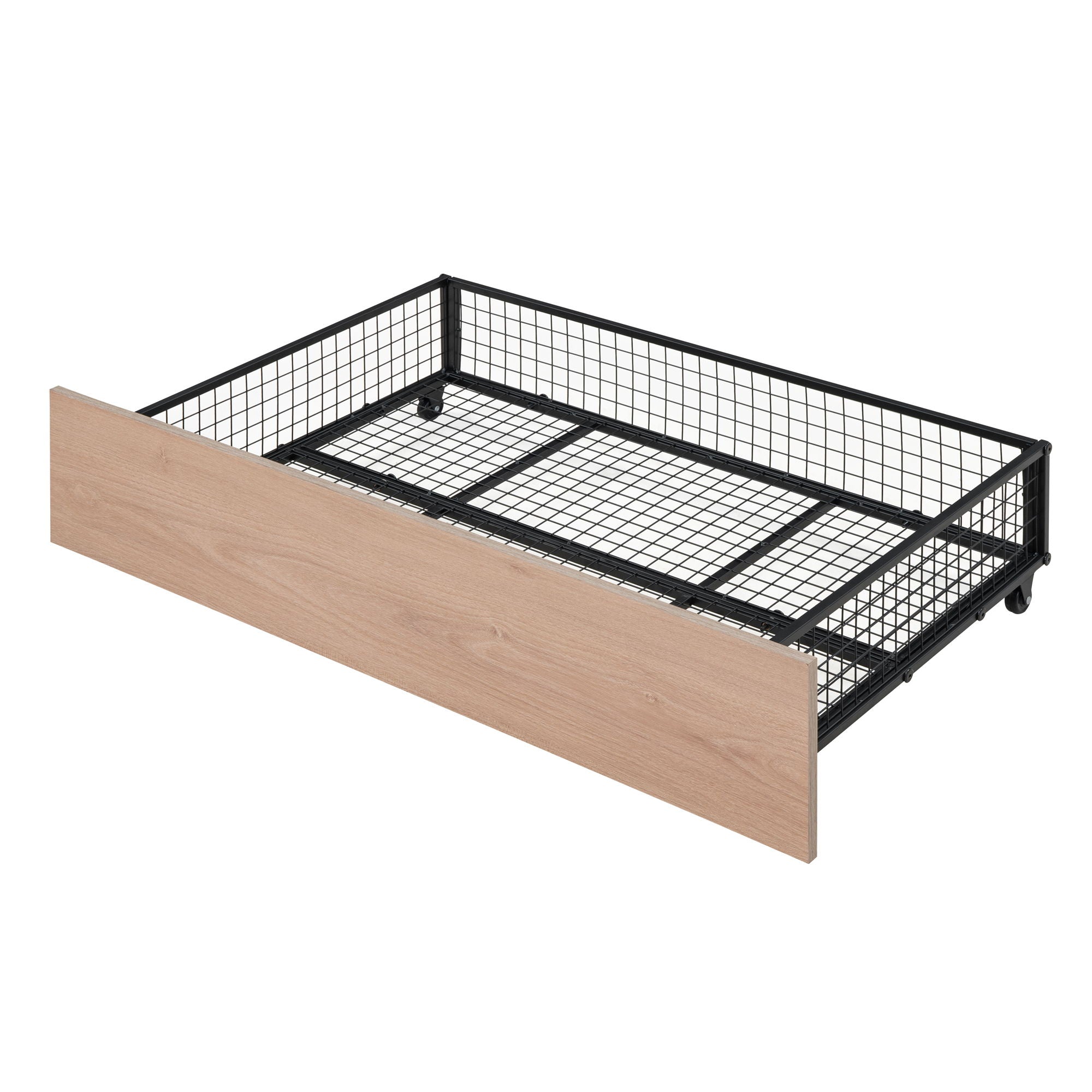 Triple Bunk Bed With Drawers, Multi-Functional Frame With Desks And Shelves In The Middle