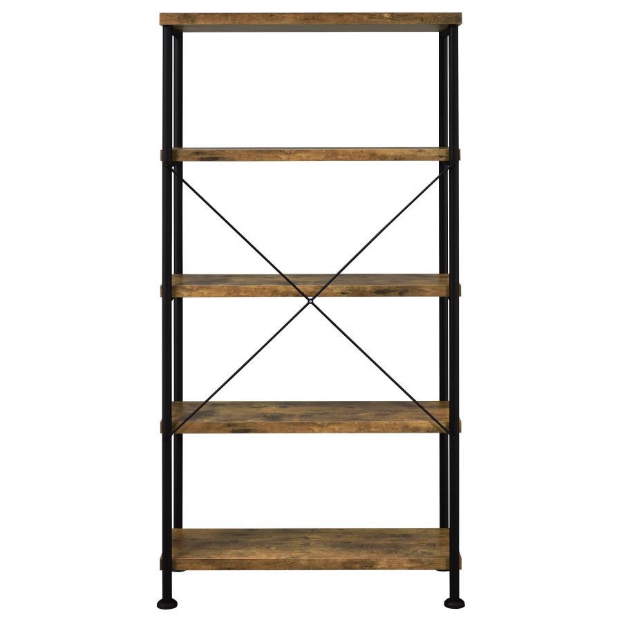 Analiese - 2 Piece Computer Desk Bookcase Set - Rustic Nutmeg