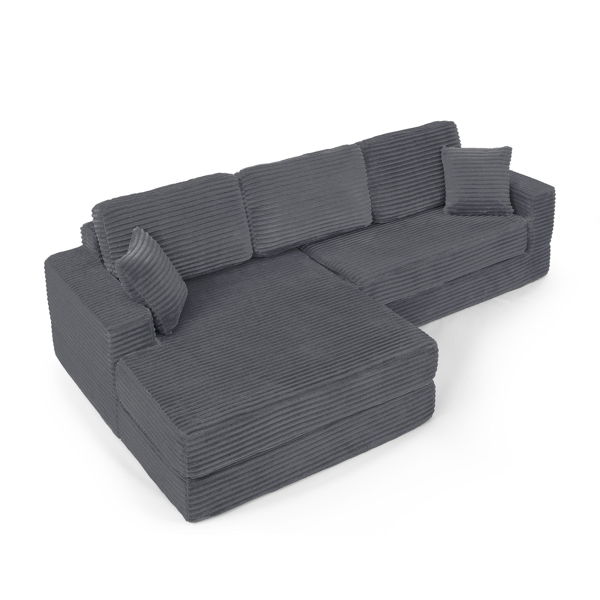 Modern Minimalist L Shape Modular Sectional Sofa, Couch