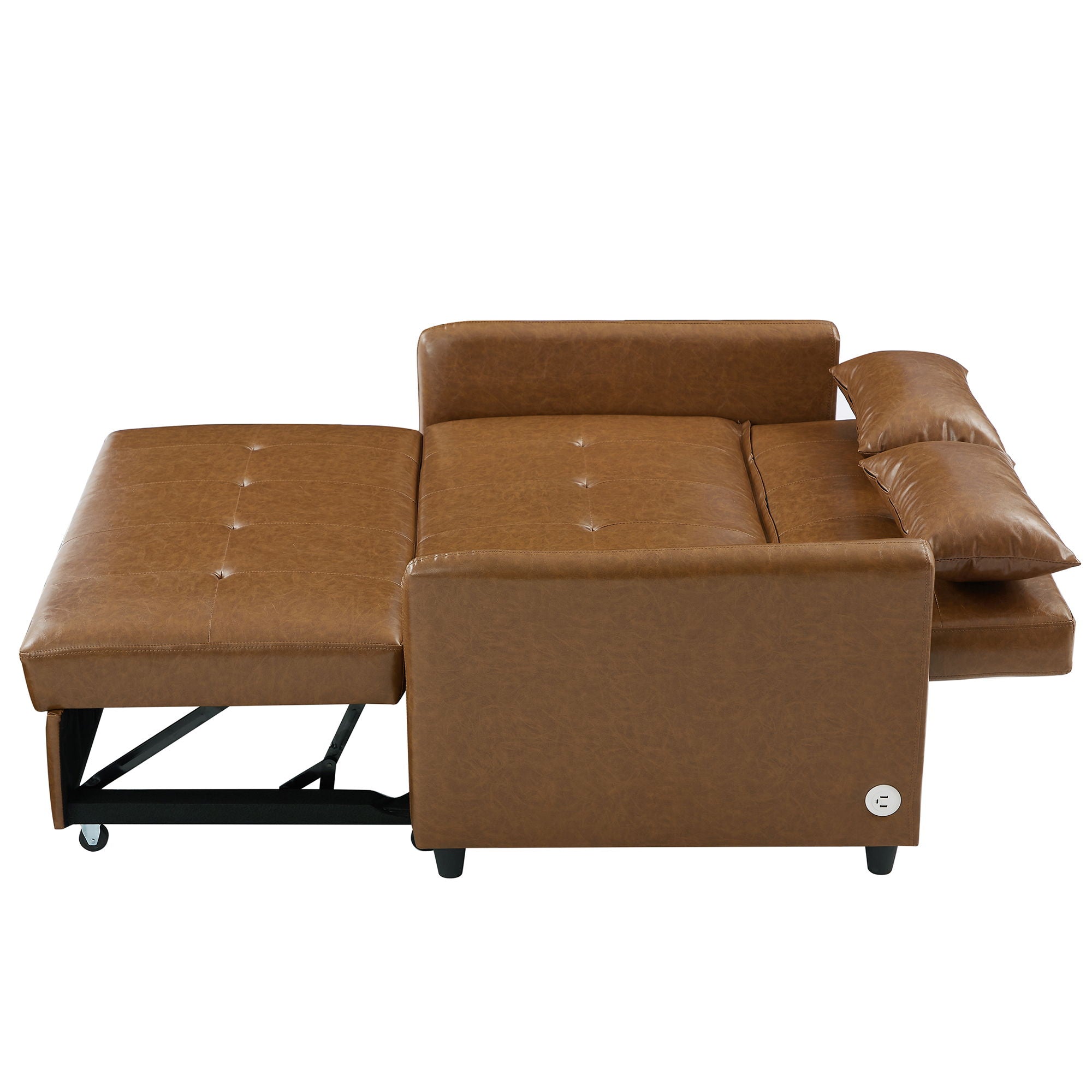 Convertible Sleeper Bed, Adjustable Oversized Armchair With 3 USB Ports
