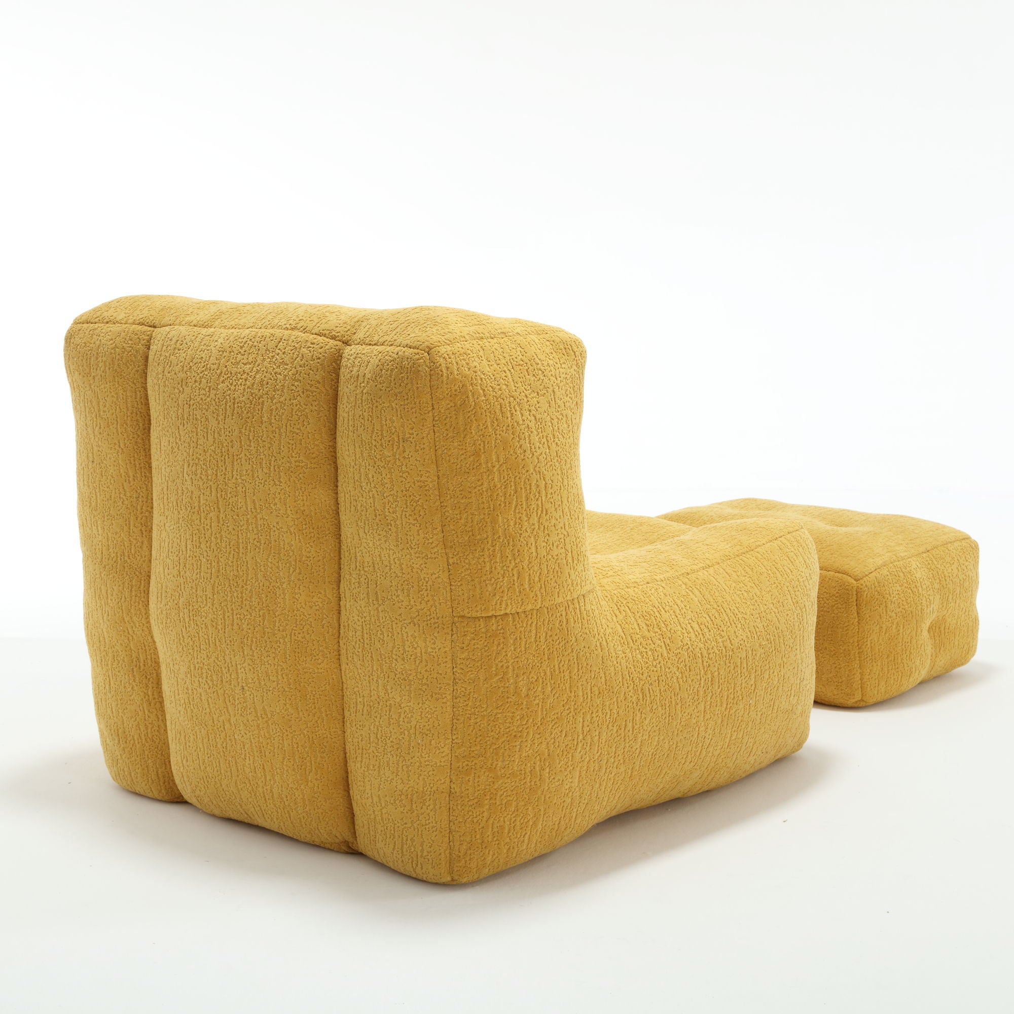 Modern Indoor Fluffy Bean Bag Chair With Memory Foam And Ottoman, Super Soft