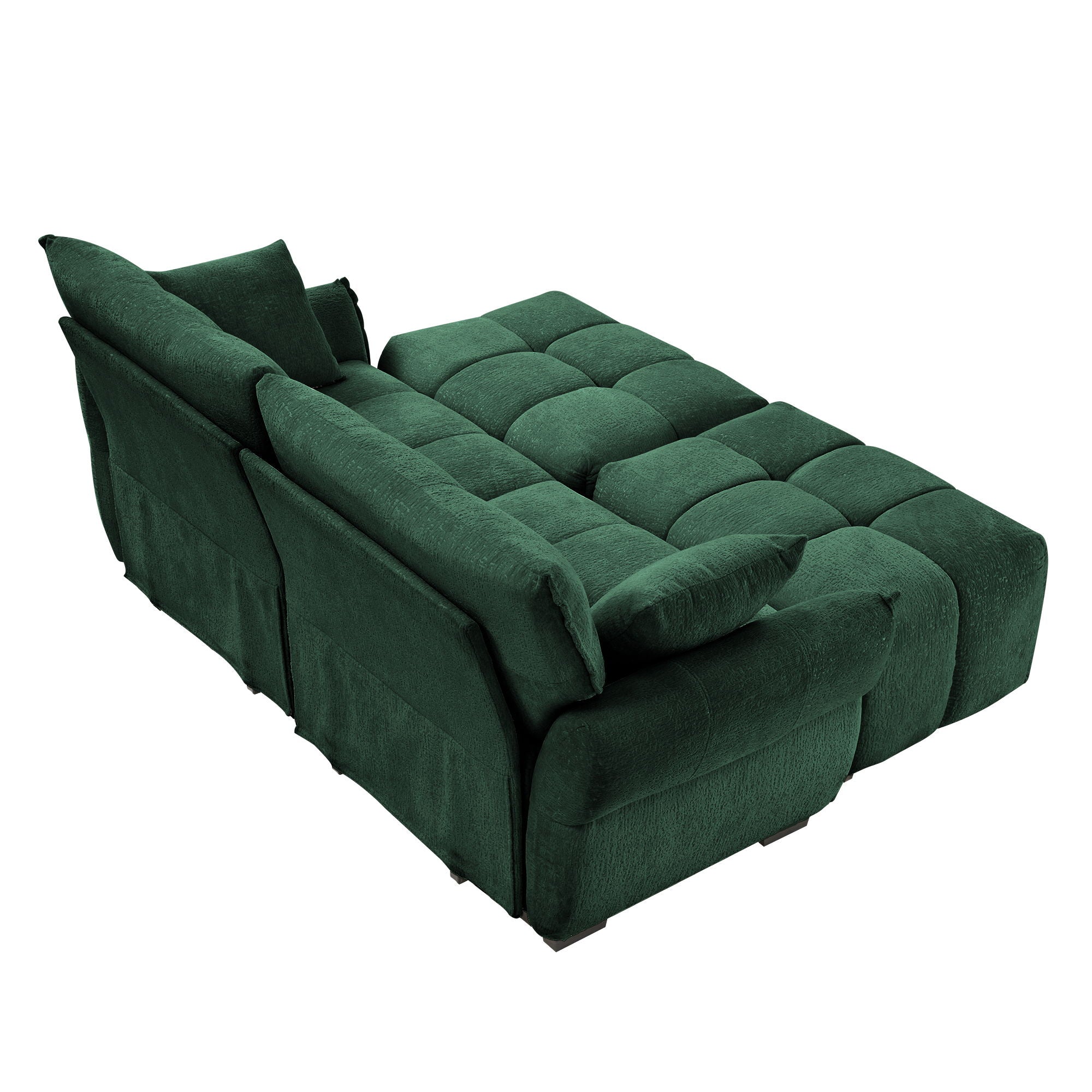 Sofa Set With Ottoman And Pillows, Textured, High Resilience Cushions