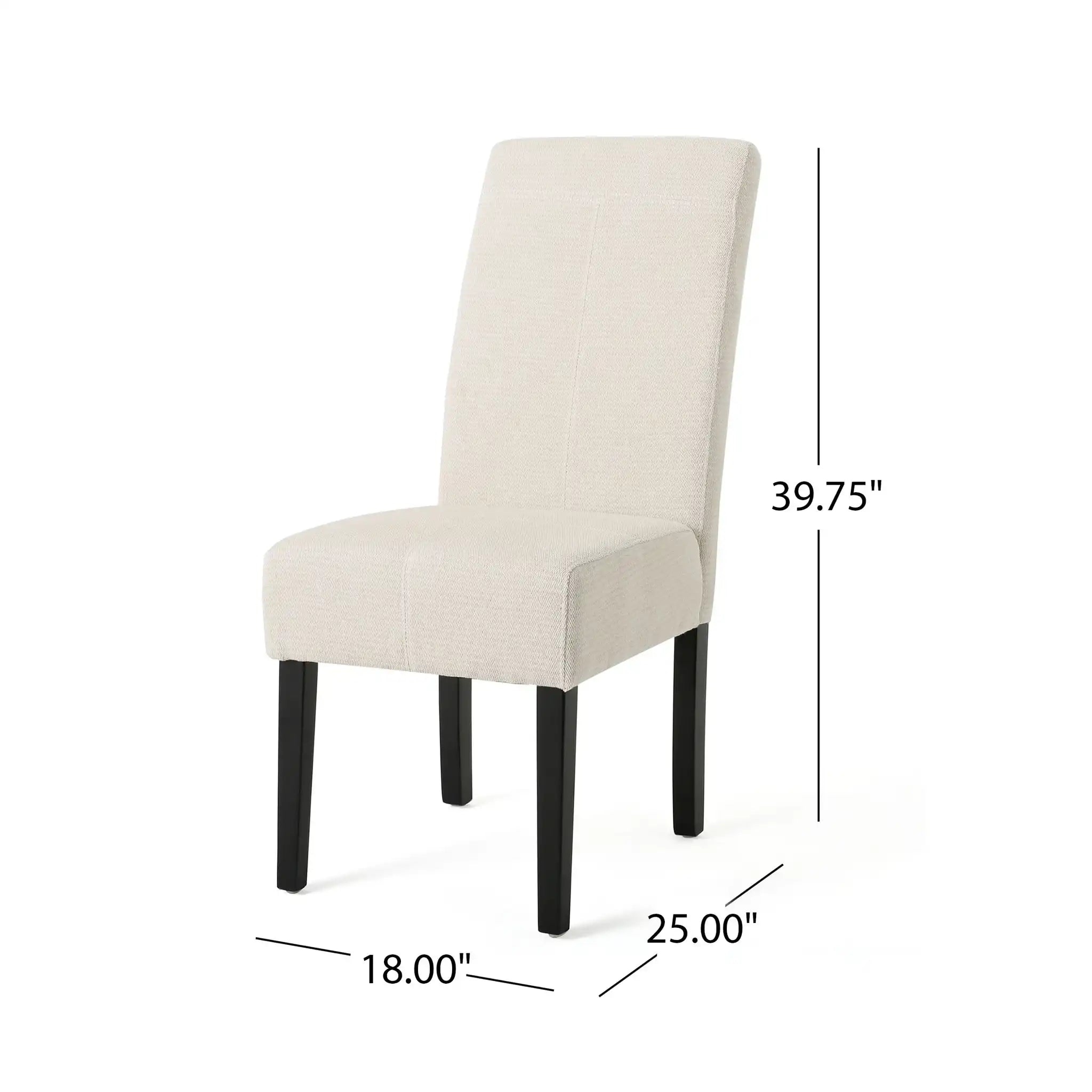 Upholstered Dining Chairs, Modern Fabric Dining Room Chair (Set of 2) - Beige