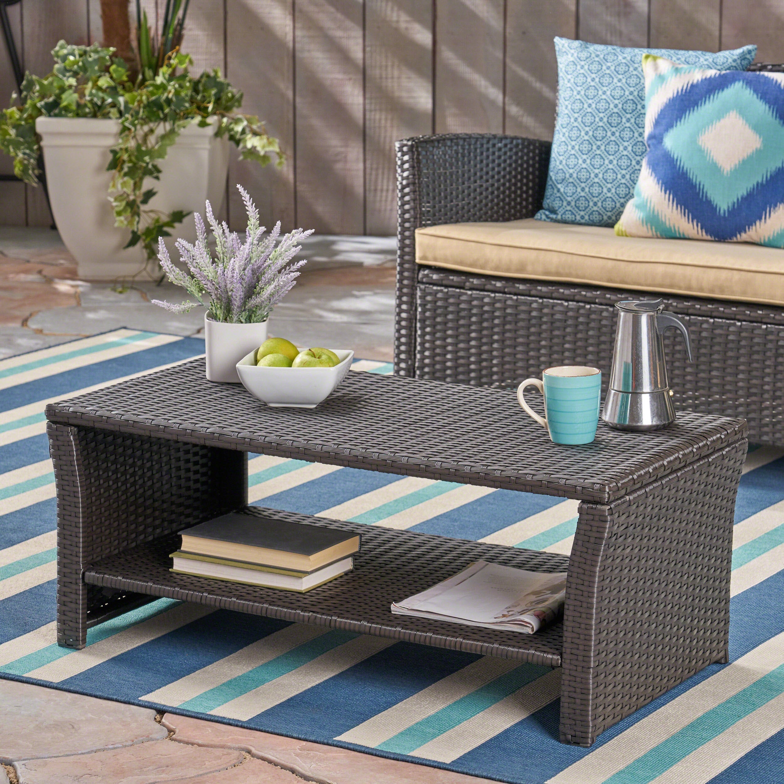 Brown-Rattan-Outdoor-Coffee-Table-with-Steel-Frame-–-Weather-Resistant-Patio-Furniture-Outdoor-Tables