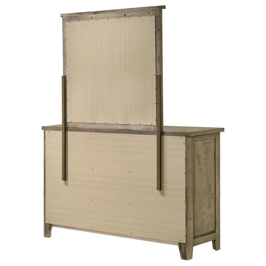 Hazlewood - 6-Drawer Bedroom Dresser With Mirror - Vineyard Oak