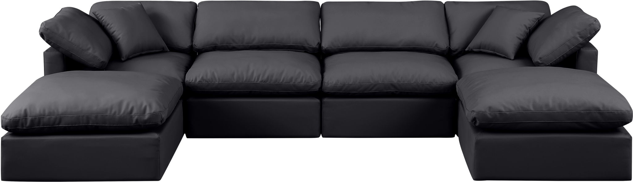 Indulge - Faux Leather 6 Piece Modular Double Chaise Sectional