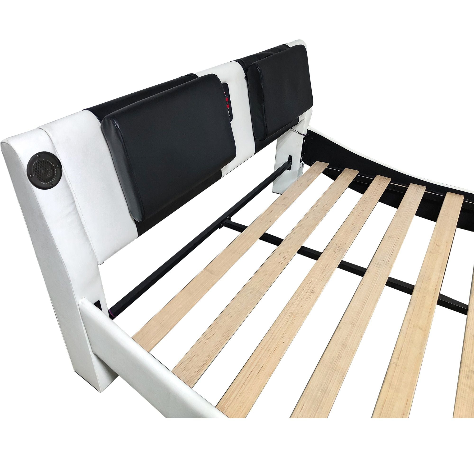 Platform Bed Frame With LED Lighting, Bluetooth Music, Vibration Massage