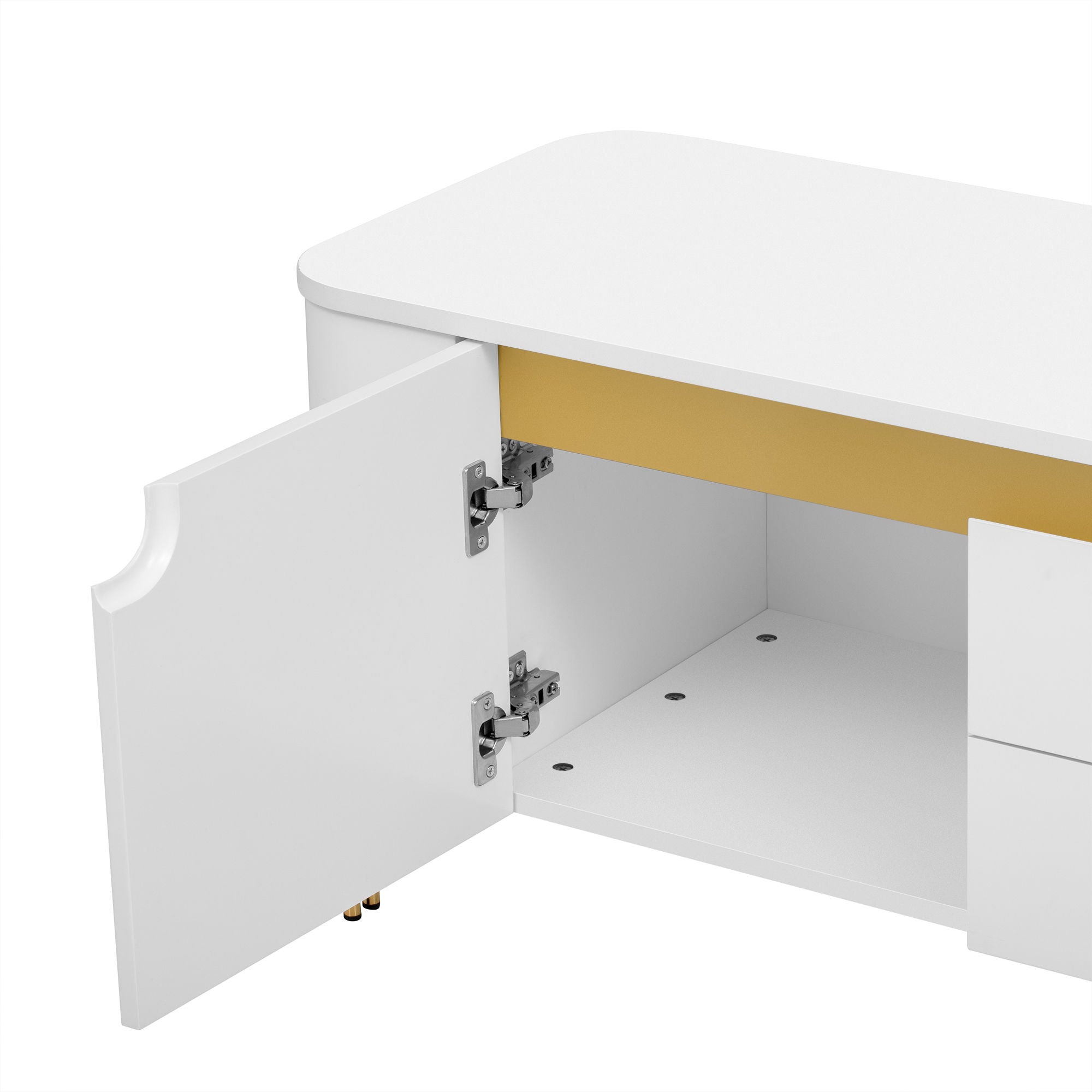 TV Stand For TVs Up To 80" With 4 Drawers And 2 Spacious Cabinets