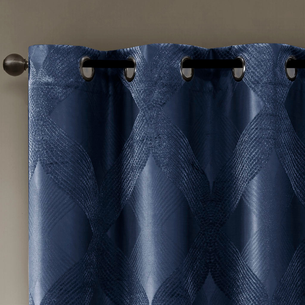 Ogee knitted jacquard total blackout curtain panel (only 1 pc panel)