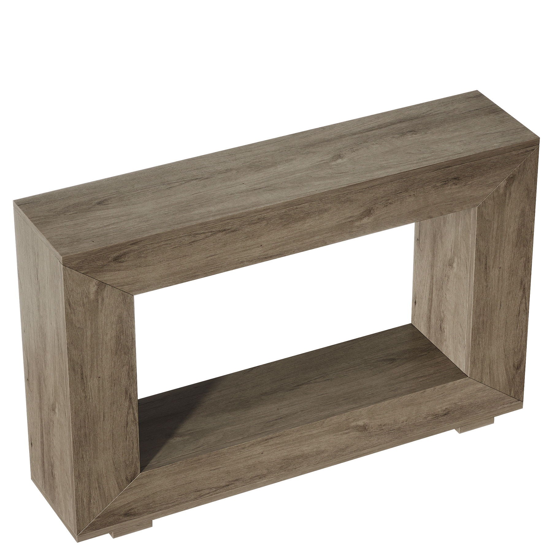 Narrow Entryway Storage Console Table With Open Shelf