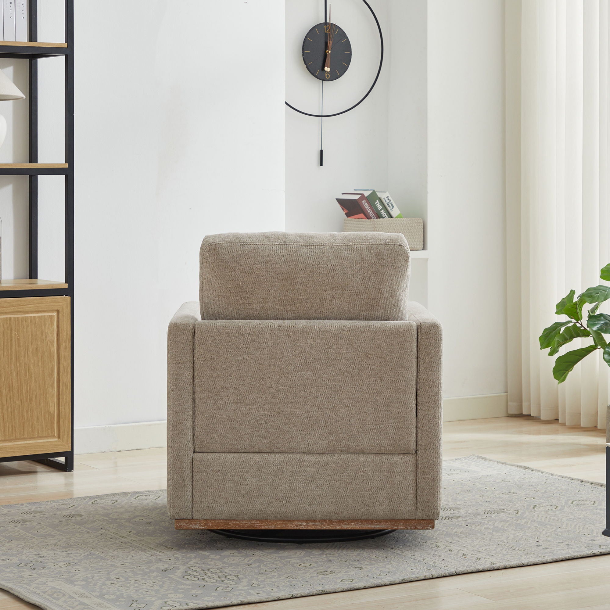 Square Upholstered Swivel Accent Chair For Living Room