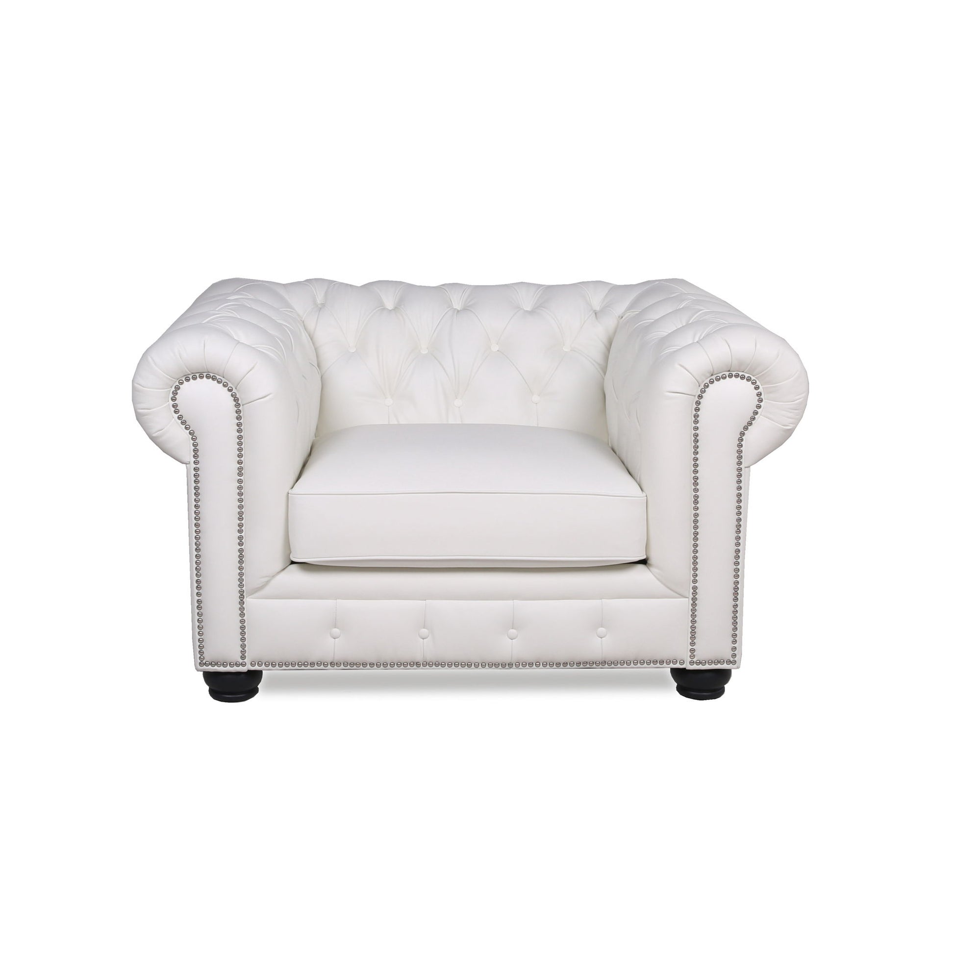 Traditional Tufted Leather Chesterfield Nailhead Chair - Best Buy Furniture