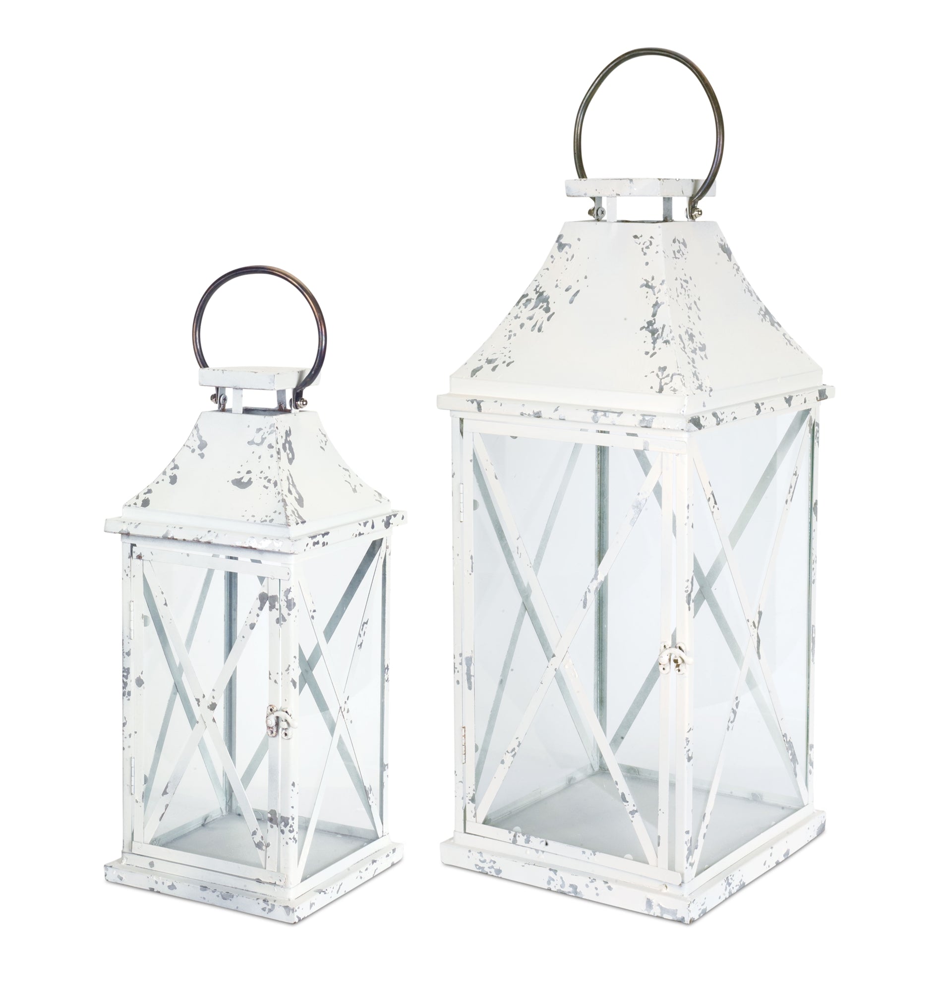 Farmhouse-distressed-metal-lantern-(set-of-2)-Outdoor-Lighting