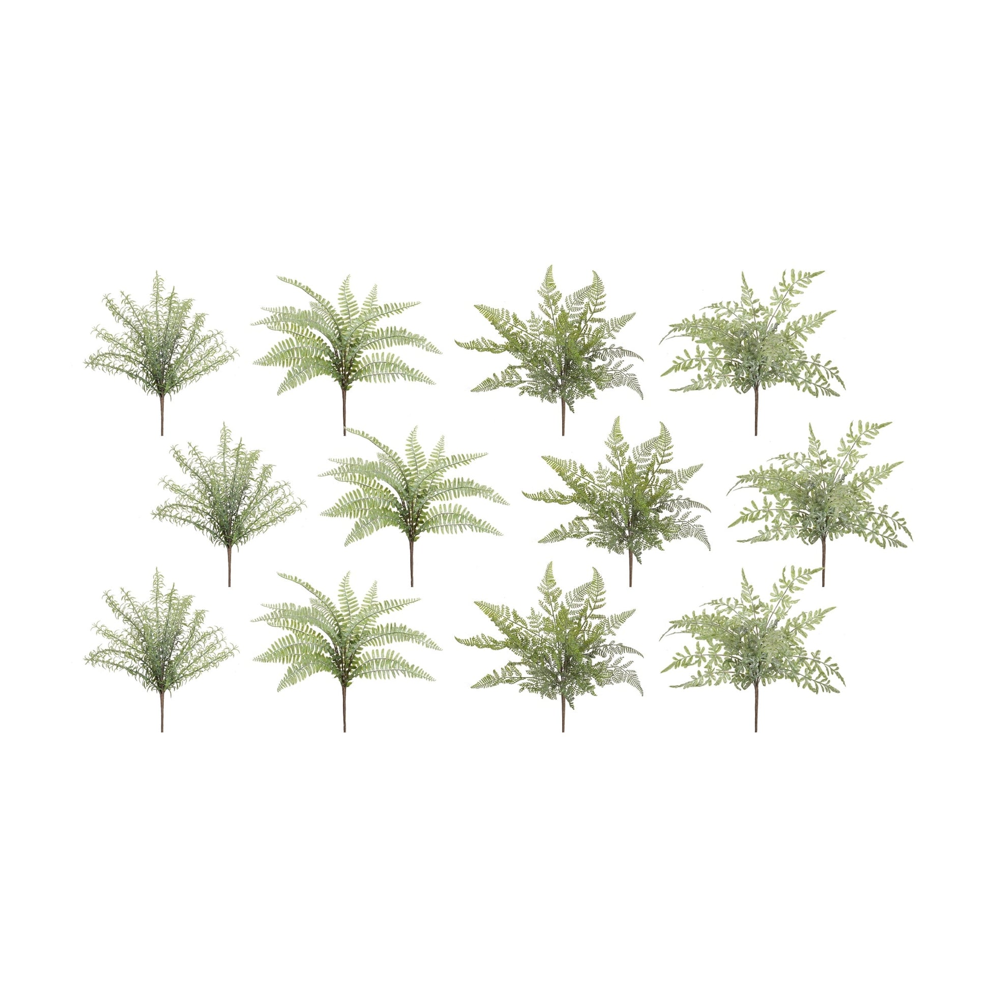 Assorted-Fern-Foliage-Bush-(Set-of-12)-Artificial-Flowering-Plants