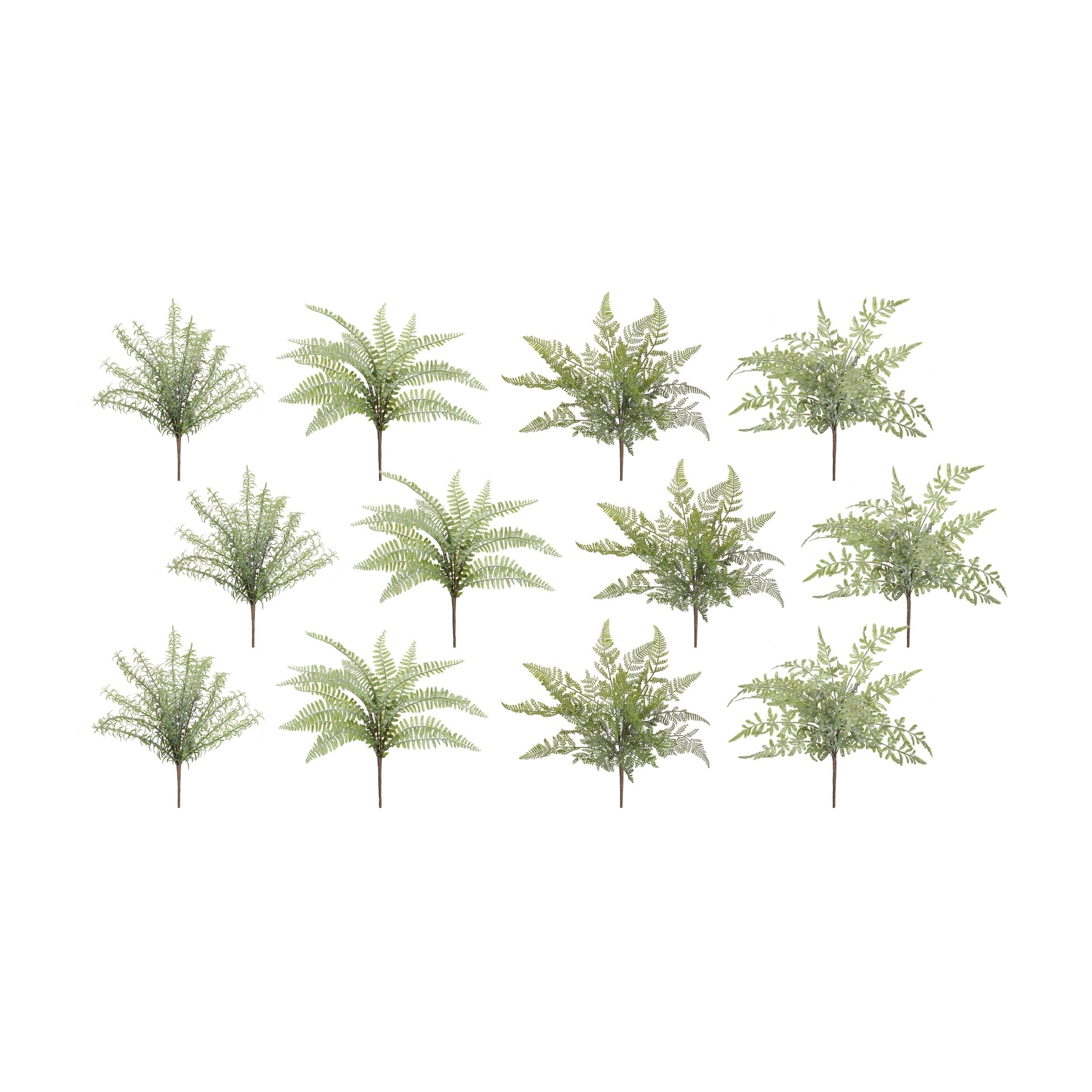 Assorted-Fern-Foliage-Bush-(Set-of-12)-Artificial-Flowering-Plants