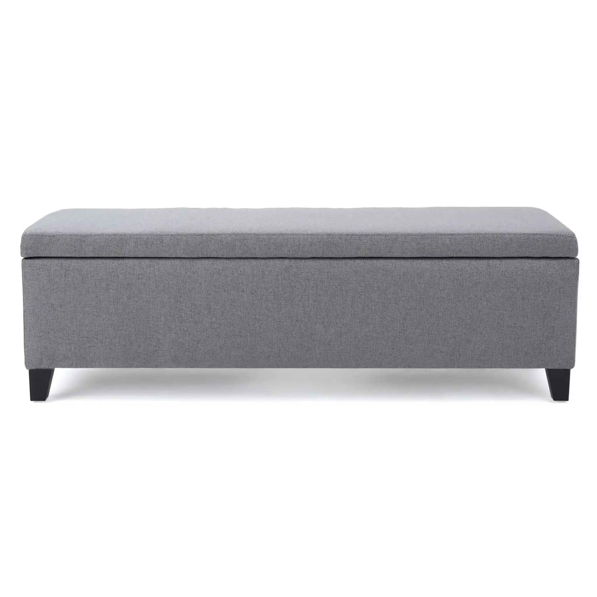 Contemporary Storage Ottoman Bench With Polyester Upholstery