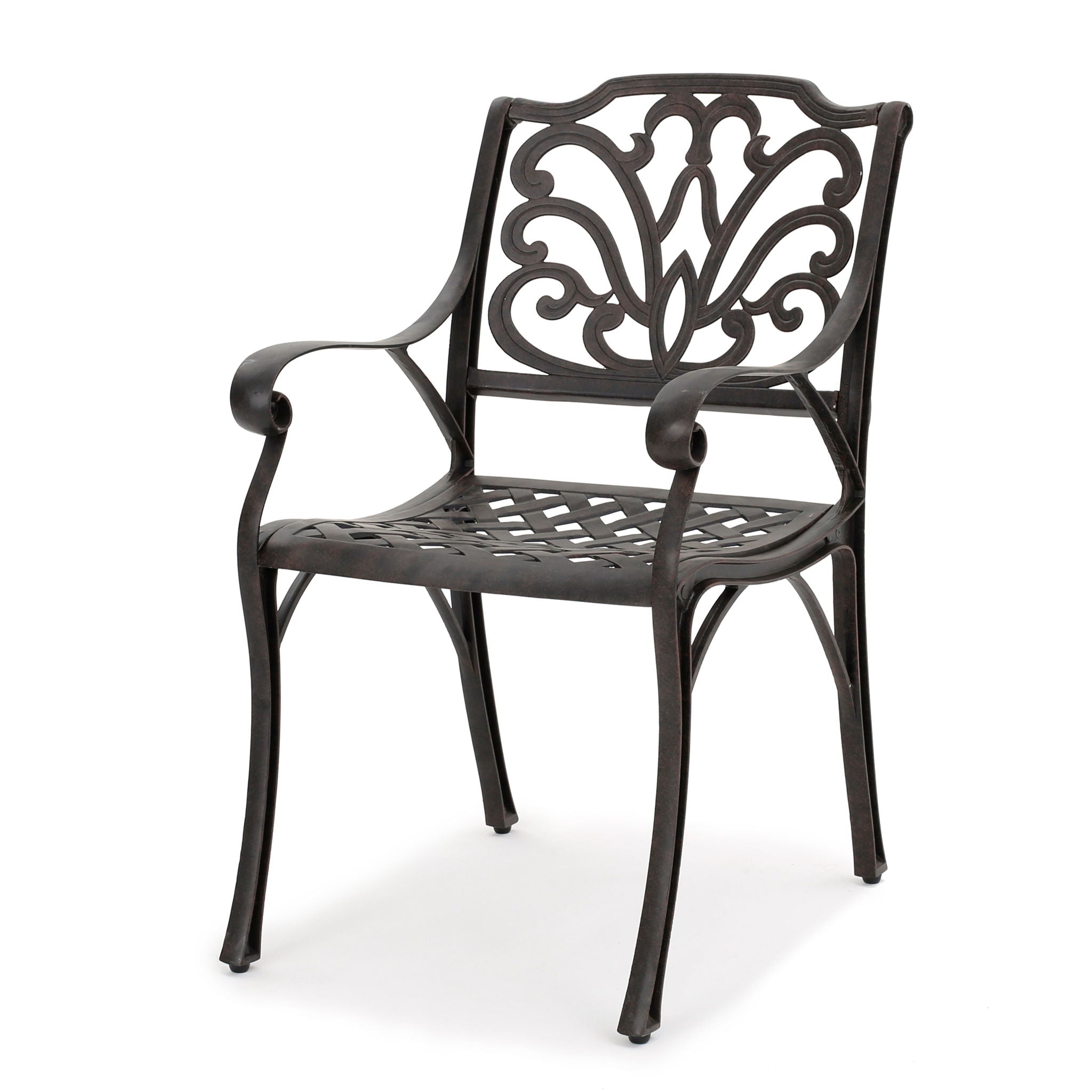 Patio Cast Aluminum Outdoor Dining Chairs (Set of 2) - Bronze - Best Buy Furniture