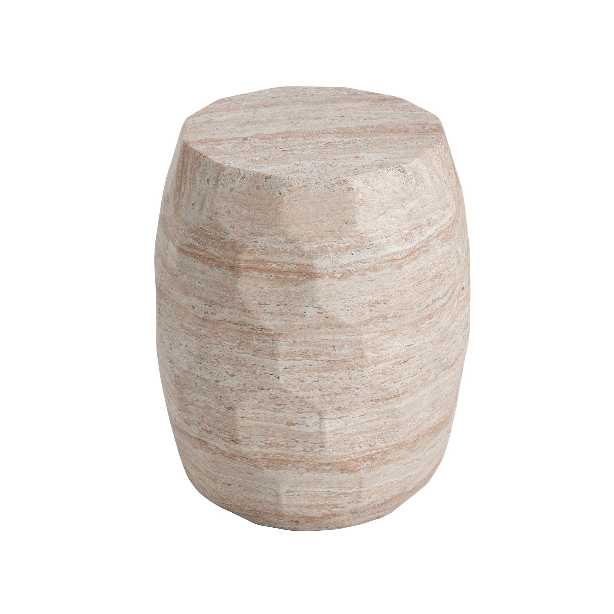 Travertine Lightweight Concrete Side Table For Indoor / Outdoor Use - Beige - Best Buy Furniture