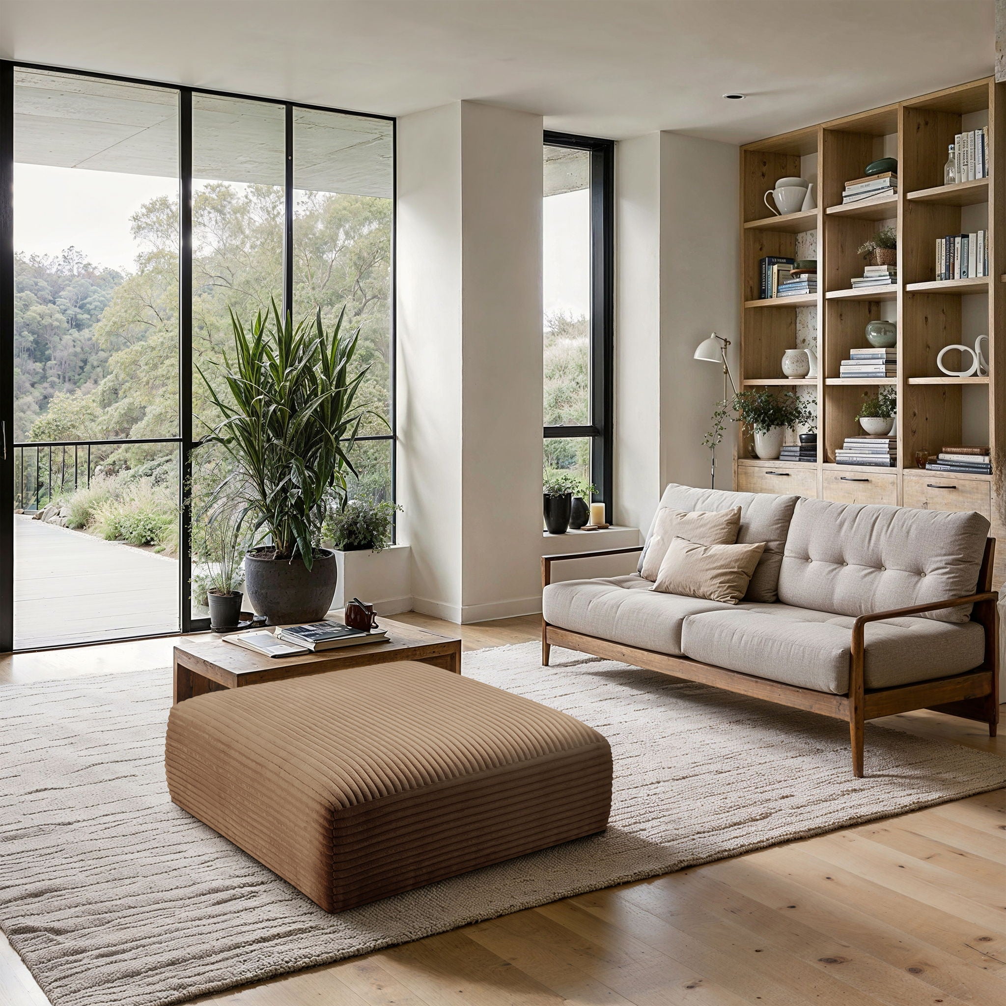 Shaggy - Fabric Ottoman