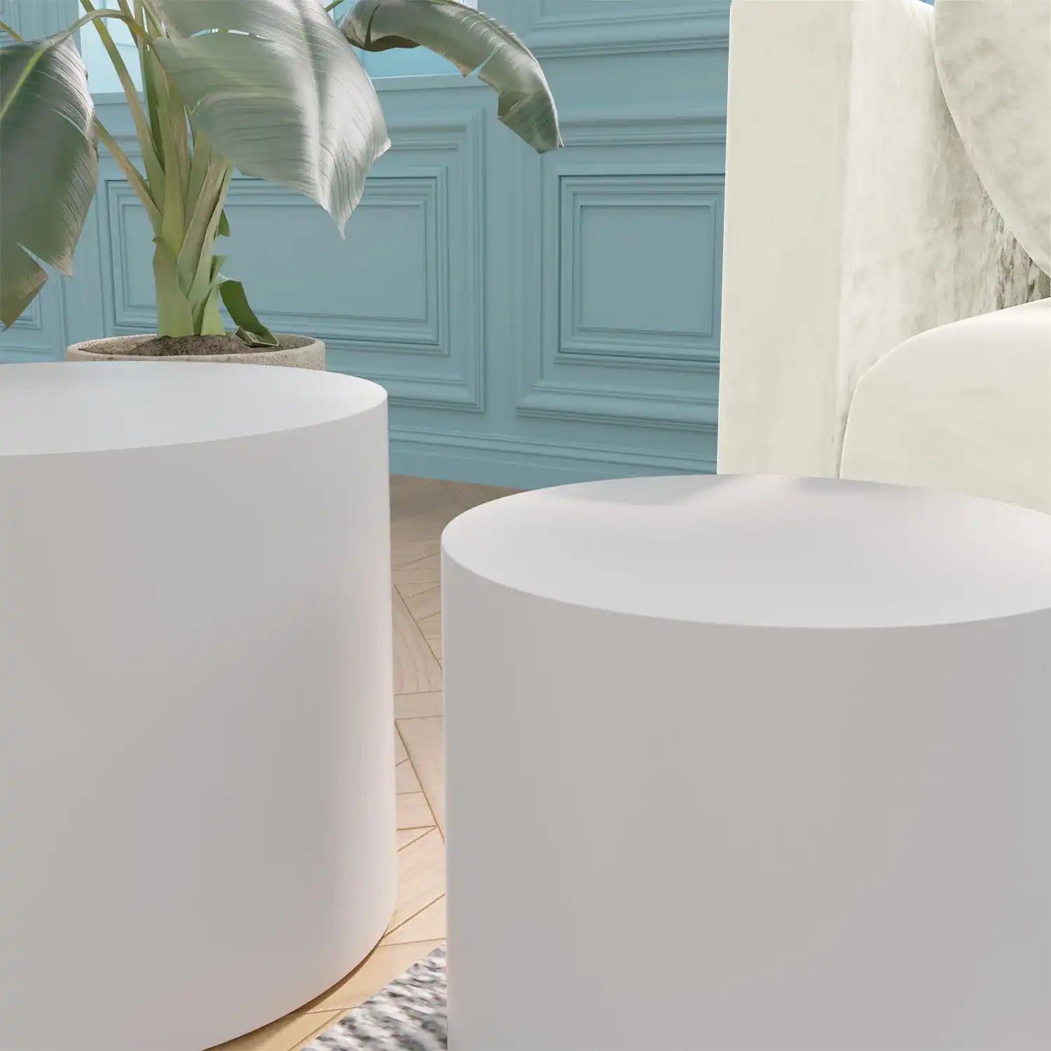 Kairo Modern Nesting Side Tables (Set of 2) White - Best Buy Furniture