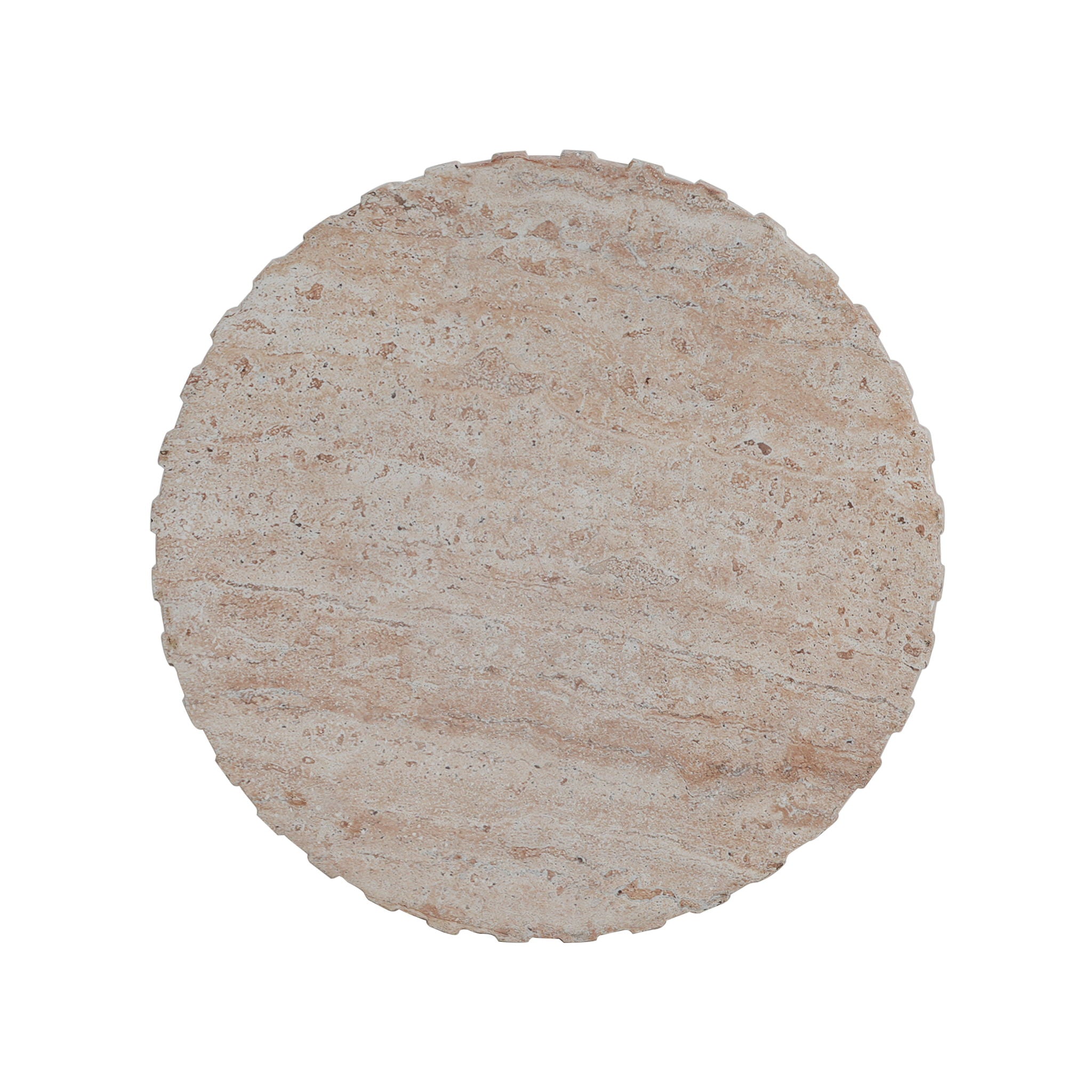 Elegant Outdoor / Indoor Lightweight Concrete Side Table With Travertine - Beige - Best Buy Furniture
