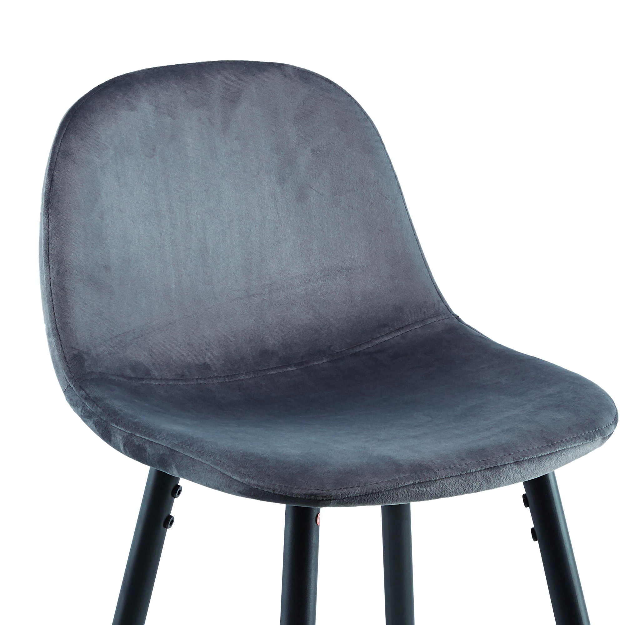 Velvet Barstool With Back (Set of 2)