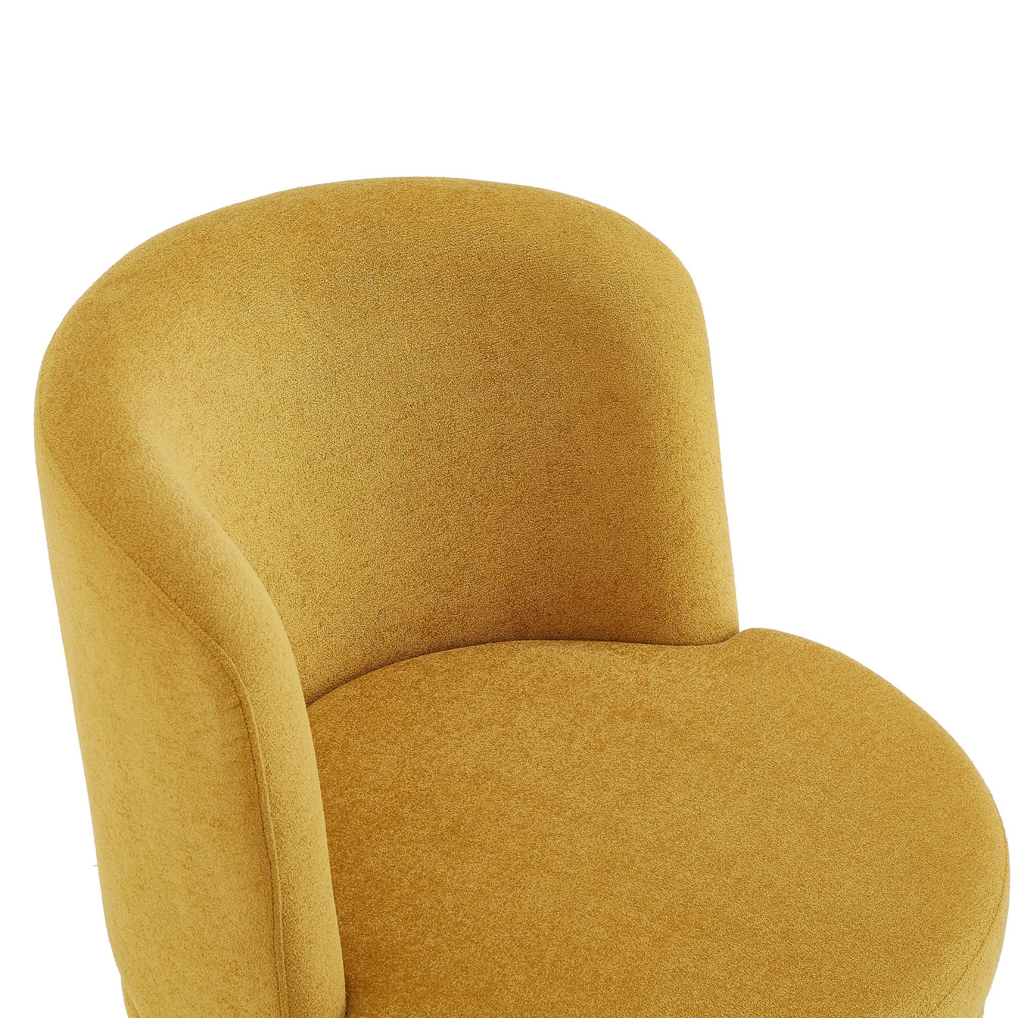 Round Swivel Accent Chair With Ergonomic Backrest For Living Room