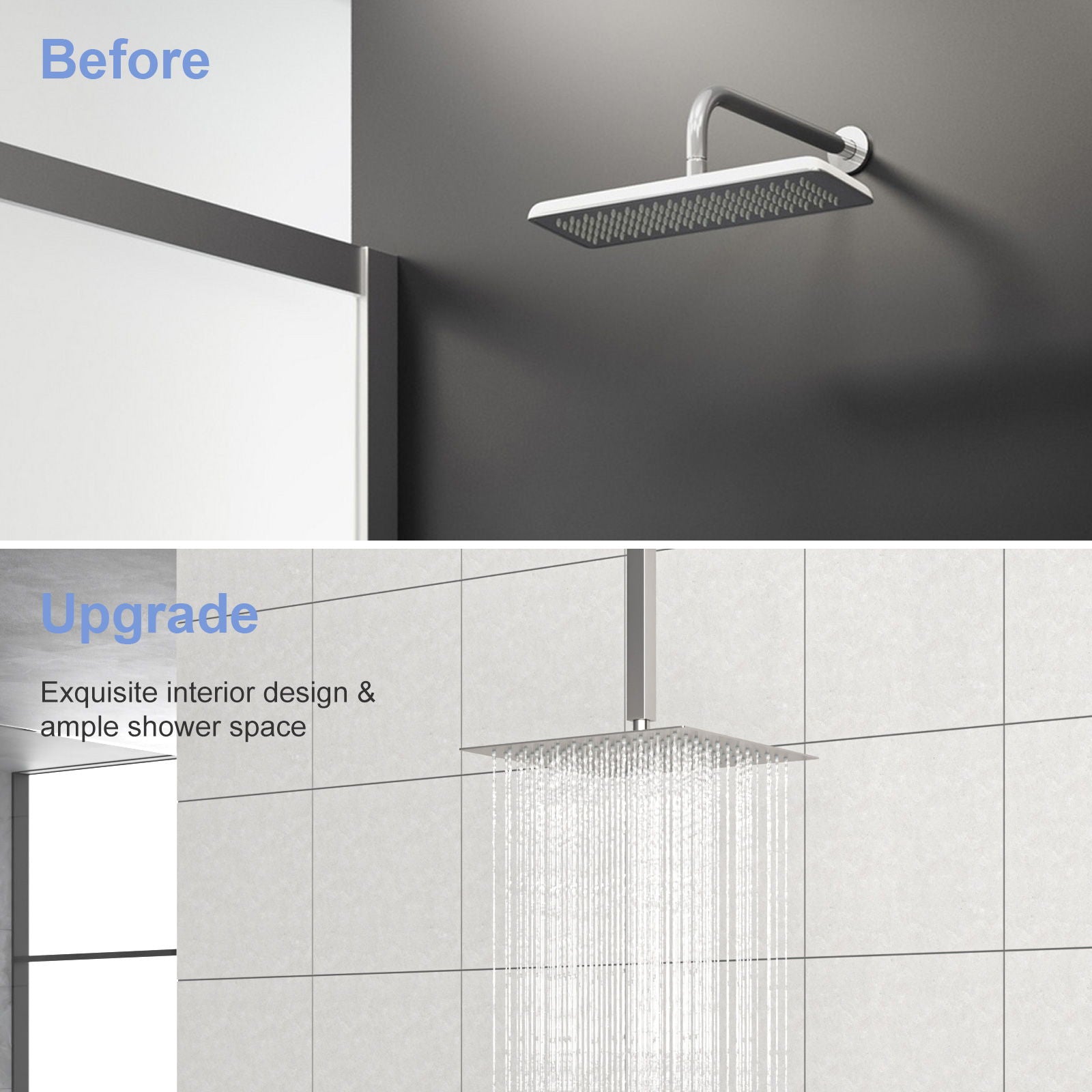 Premium 8" Ceiling Mounted Shower Arm With Flange