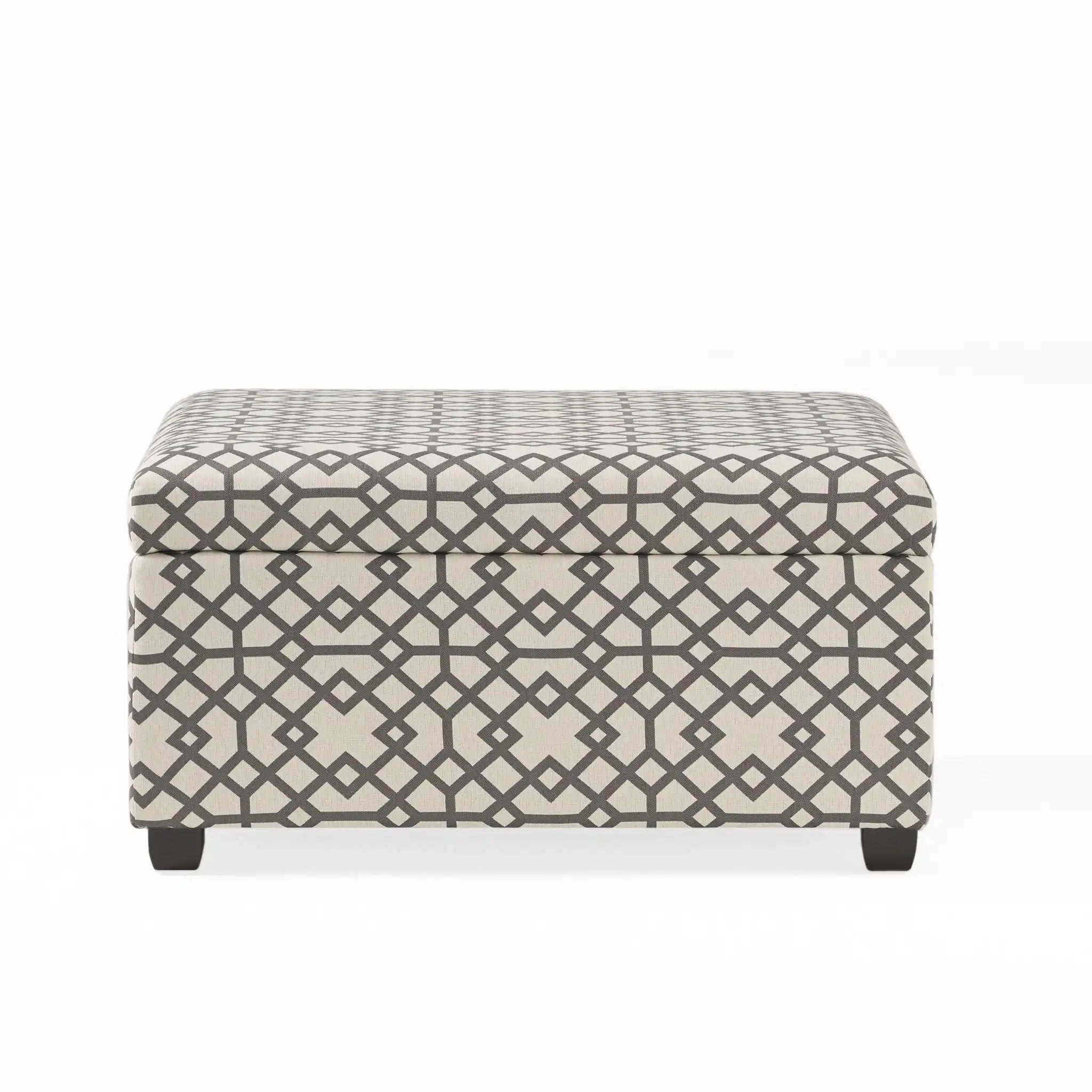 Richmond - Storage Ottoman With Unique Pattern And Ample Storage - Gray