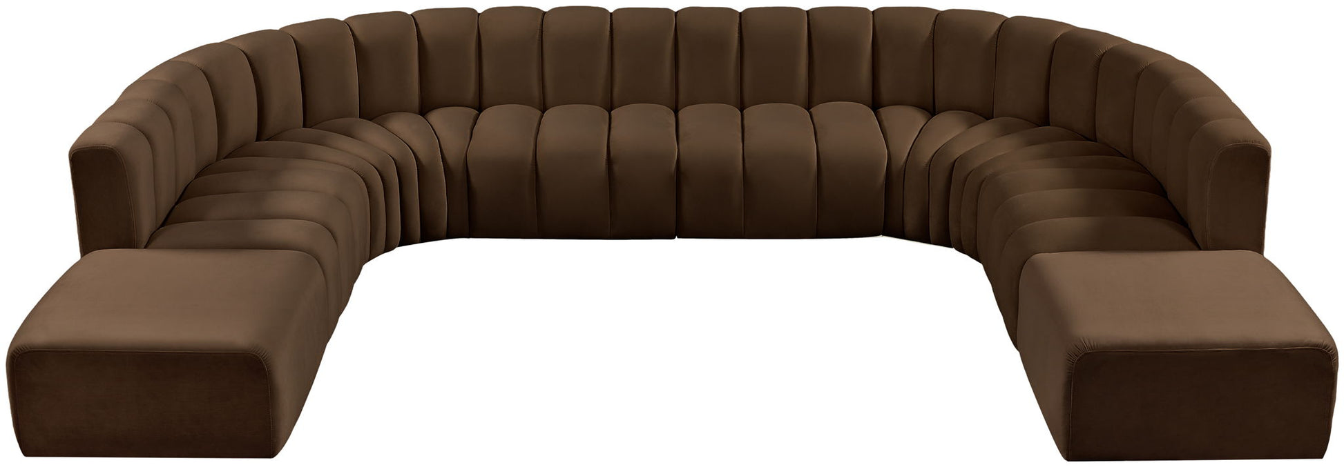 Arc - Velvet 10 Piece Modular Sofa - Brown - Best Buy Furniture