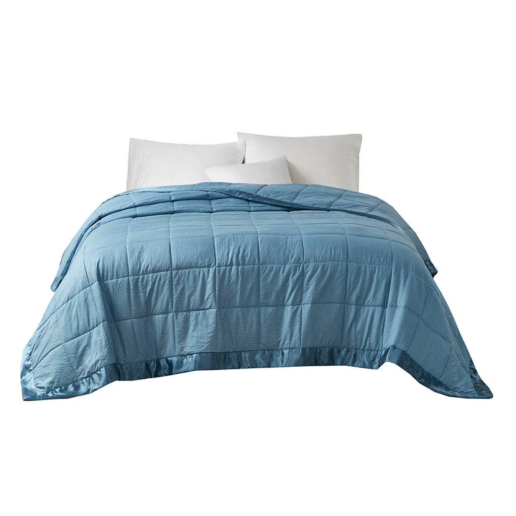Oversized Down Alternative Blanket with Satin Trim