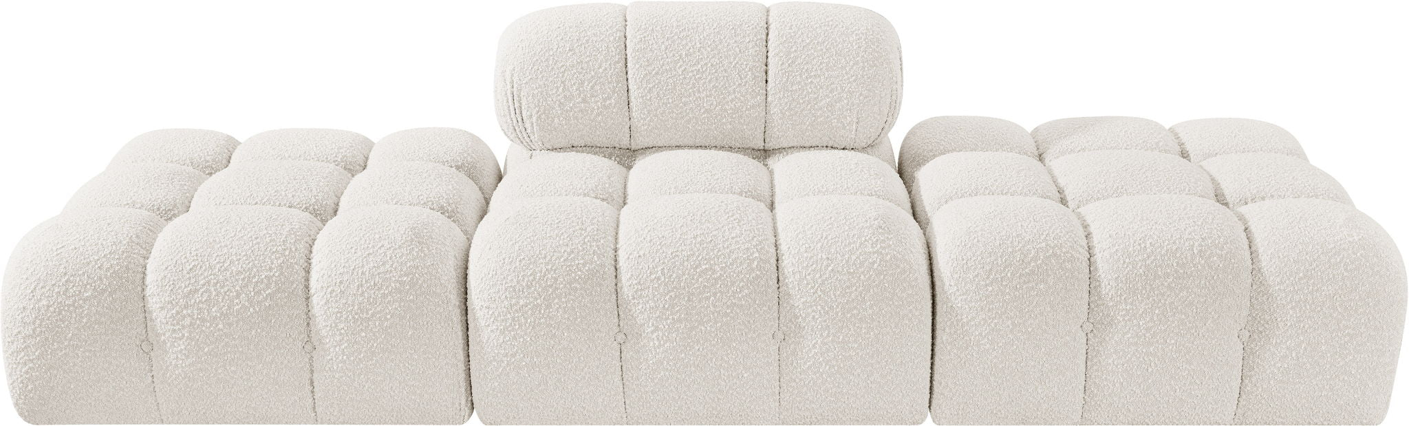 Ames - 3 Piece Boucle Upholstered Modular Sofa With 2 Backless Seats
