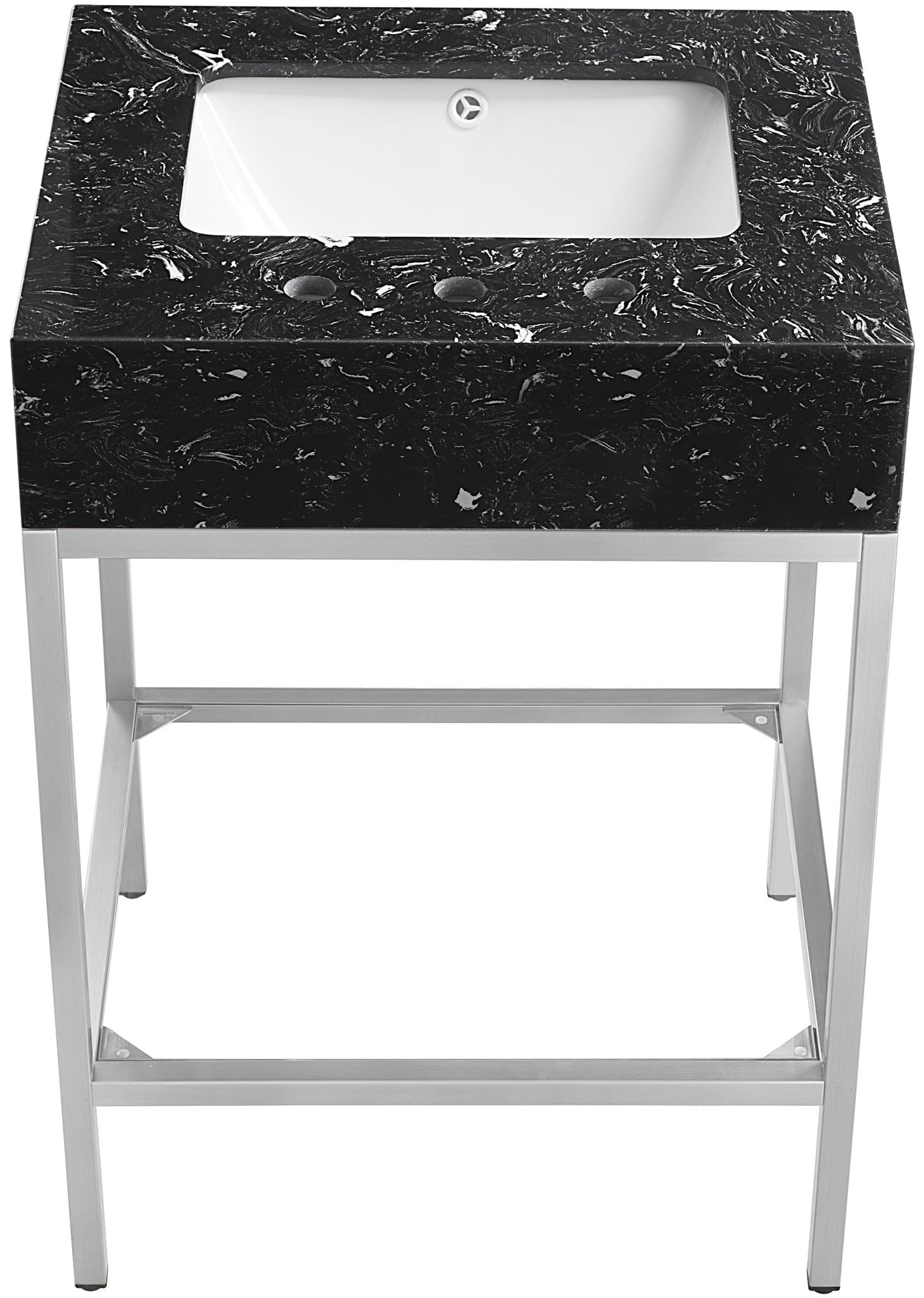 Marmo - Engineered Marble Bathroom Vanity With Chrome Base