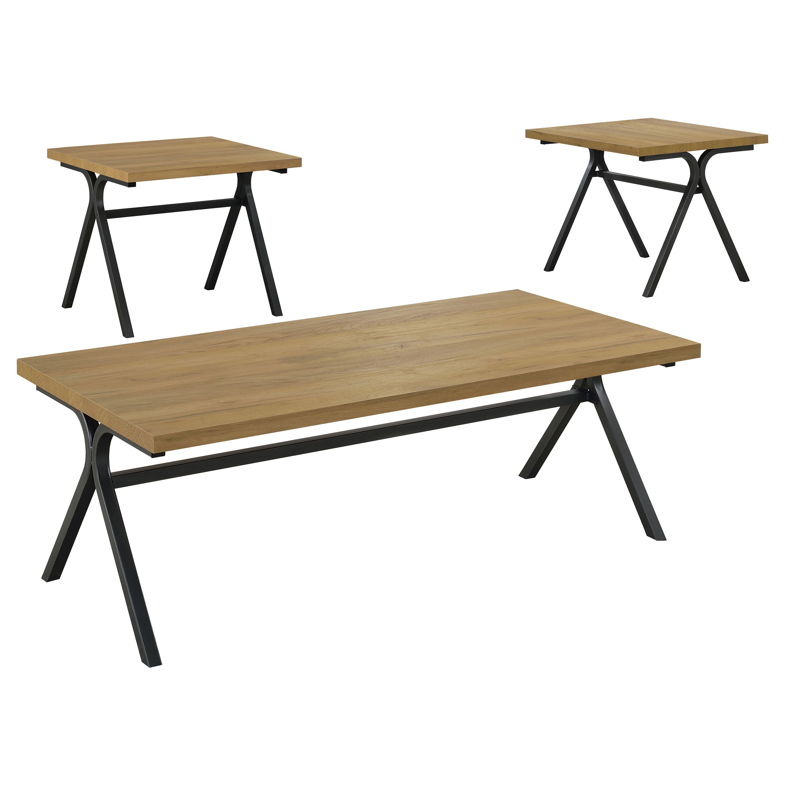 Colmar 3-piece Engineered Wood Coffee Table Set Golden Oak-CoasterEssence