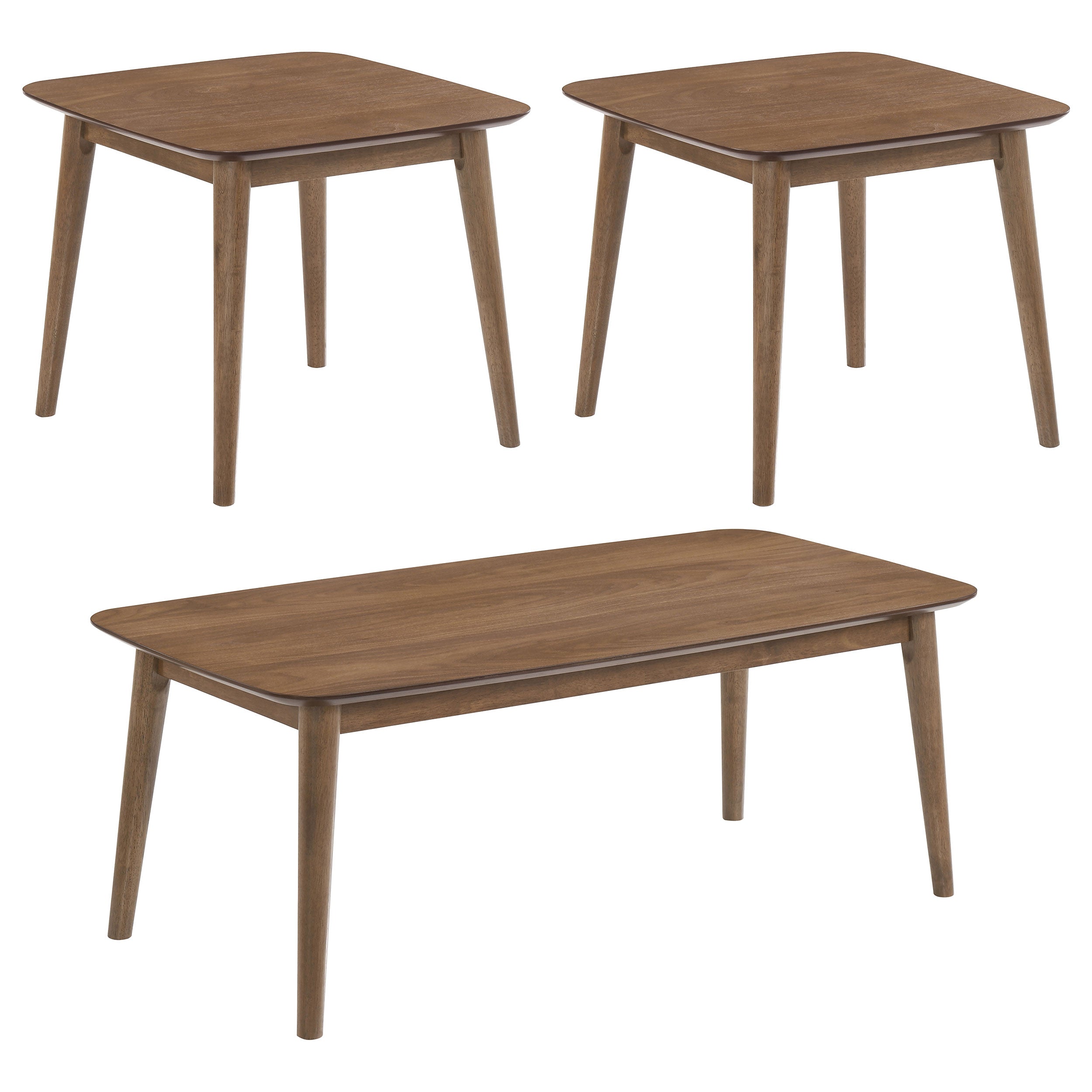 Radley 3-piece Rectangular Coffee Table Set Natural Walnut-CoasterEssence