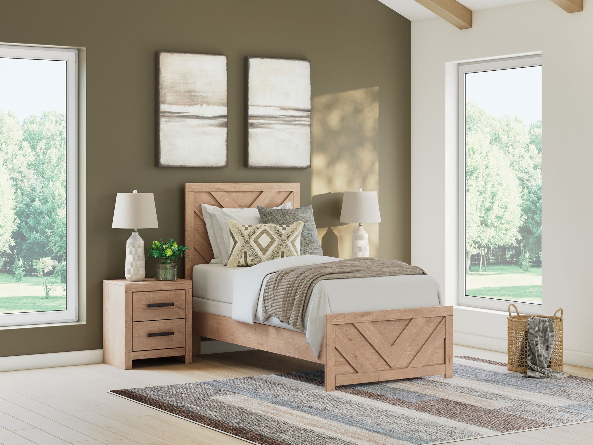 Sanginlane - Panel Bedroom Set - Best Buy Furniture