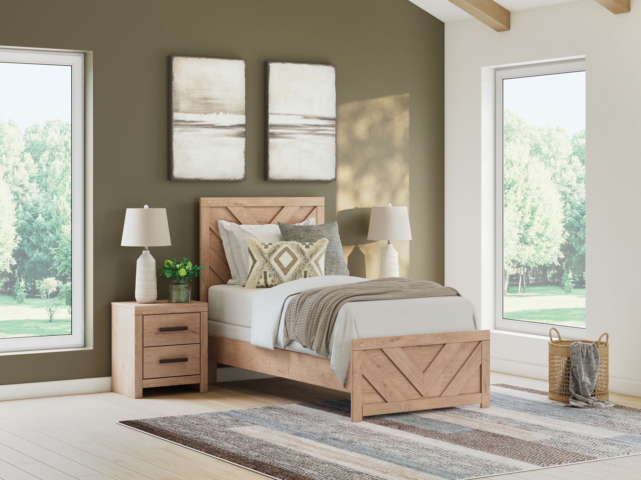 Sanginlane - Panel Bedroom Set - Best Buy Furniture