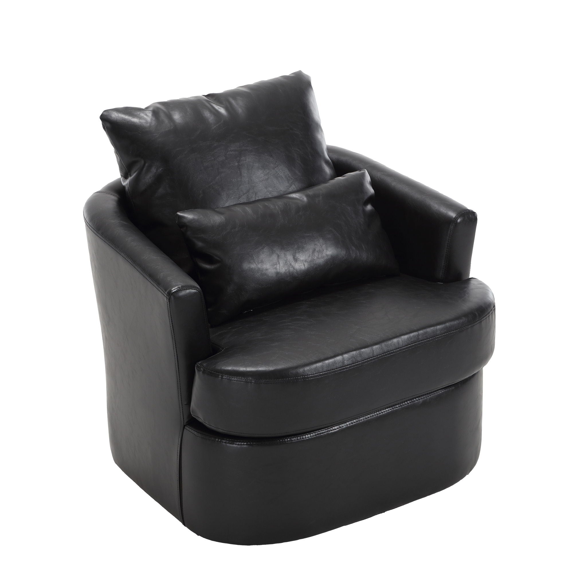 Modern Barrel Comfy Round Accent Sofa Chair, 360 Degree Swivel