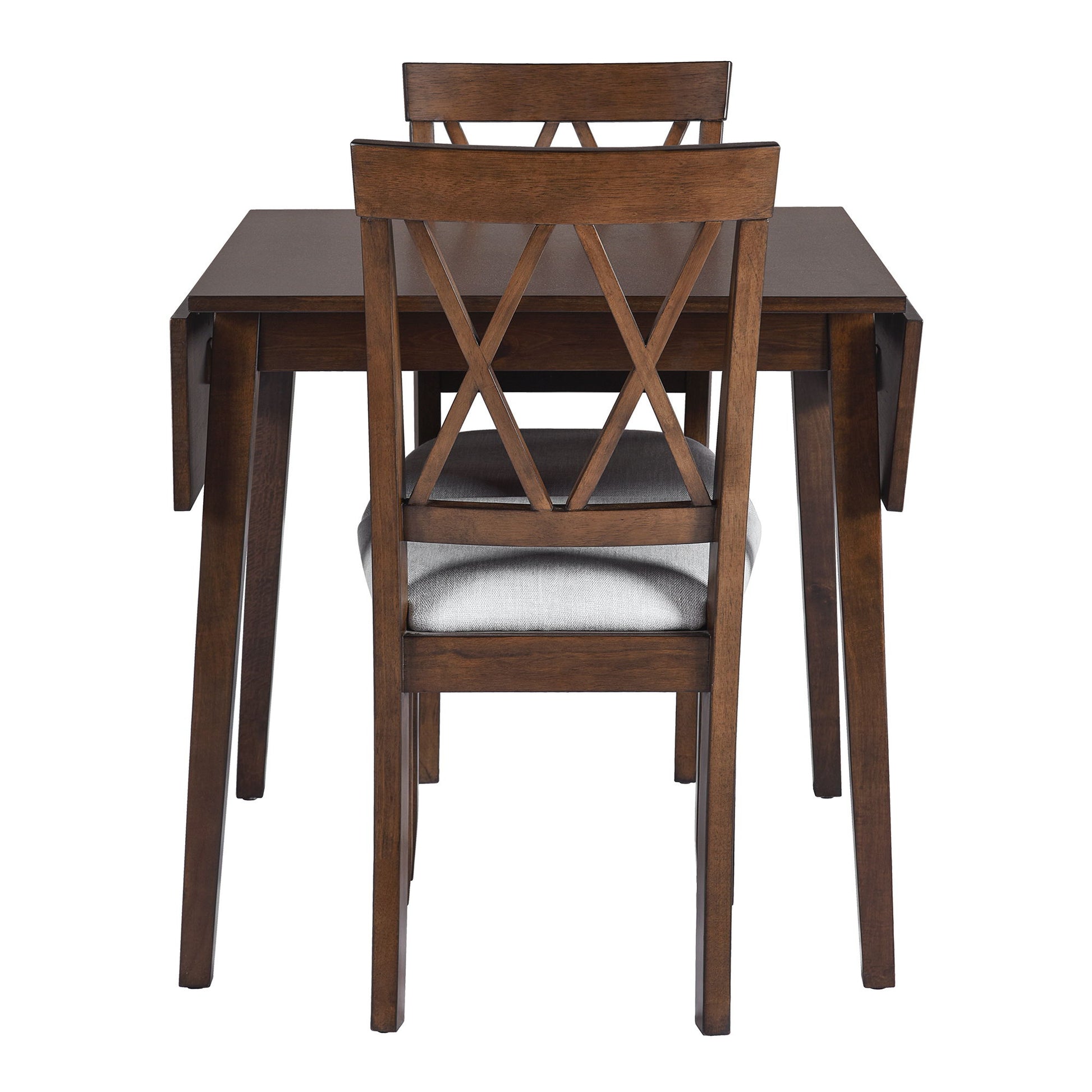 3 Piece Kitchen Dining Set With Drop Leaf Dining Table And 2 Dining Upholstered Chairs, Dining Room Set For Small Places - Brown - Best Buy Furniture