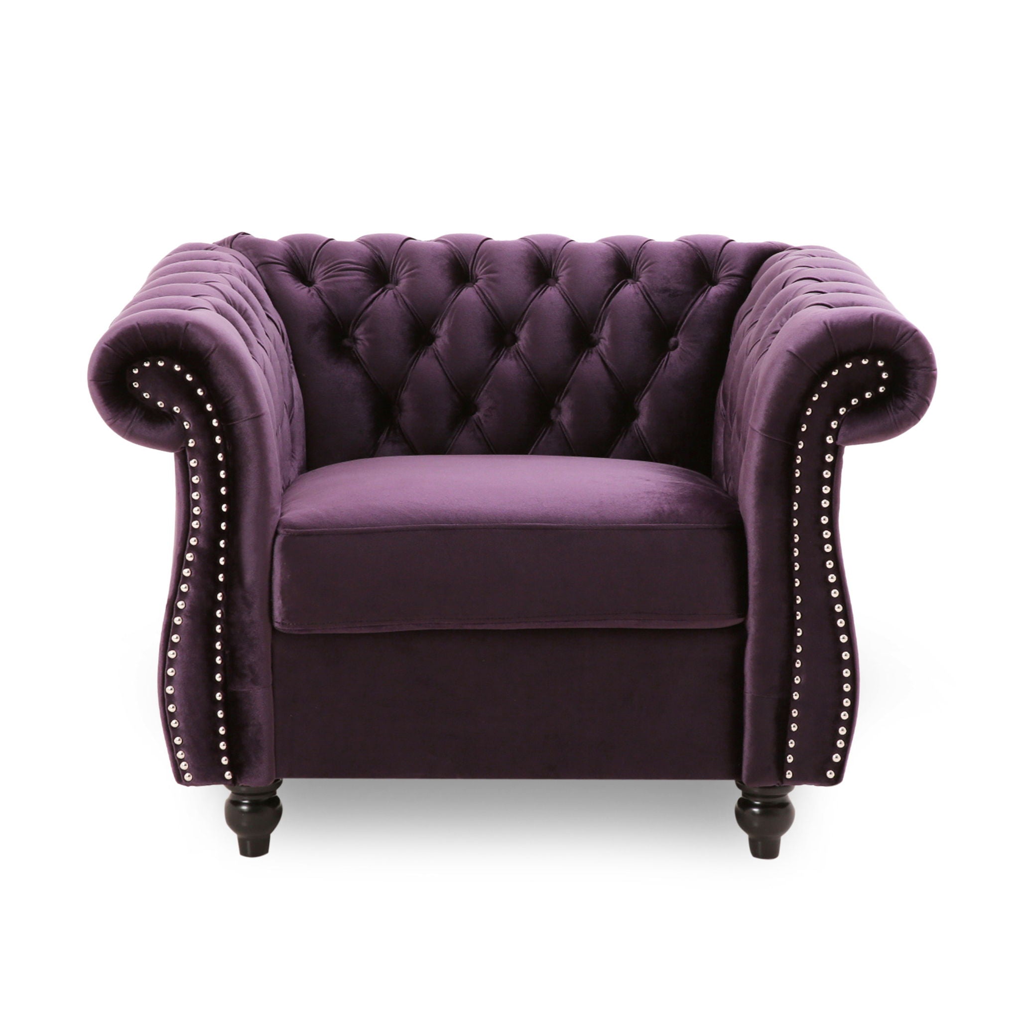 Nexuson - Upholstered Chesterfield Chair With Deep Tufted And Nailhead Trim