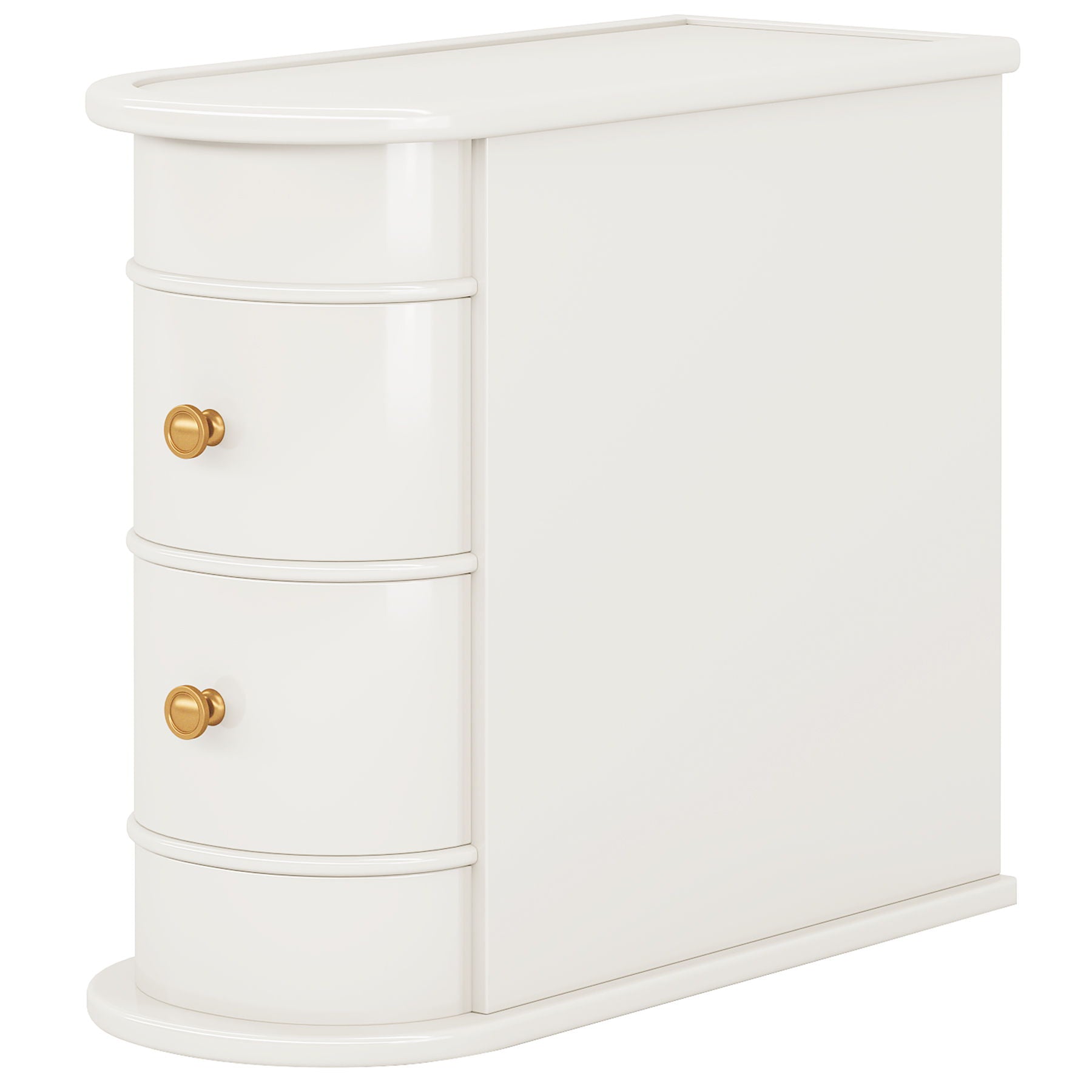 Narrow 2 Drawer End Table