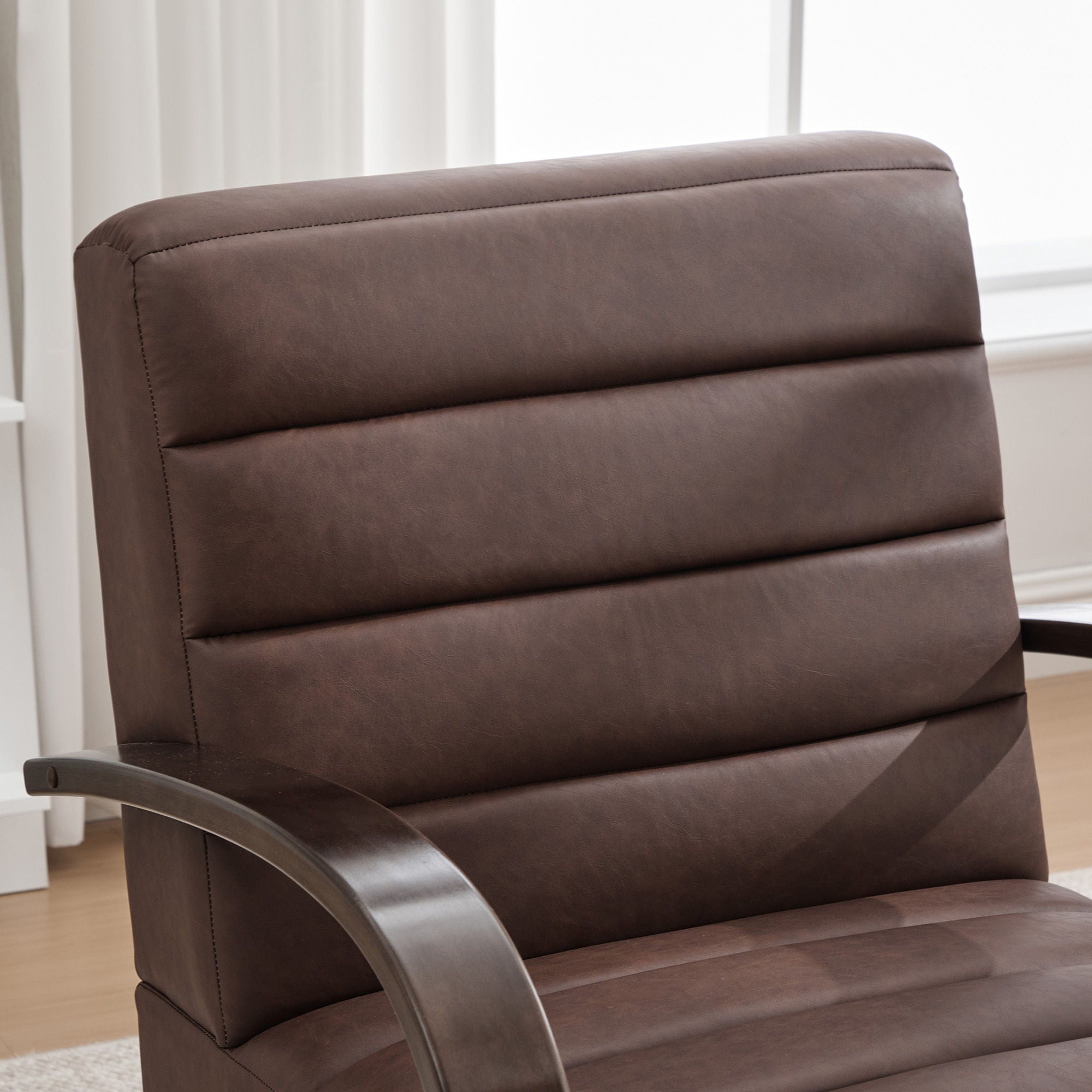 360° Swivel Accent Chair With Armrests, Comfy Lounge - Brown