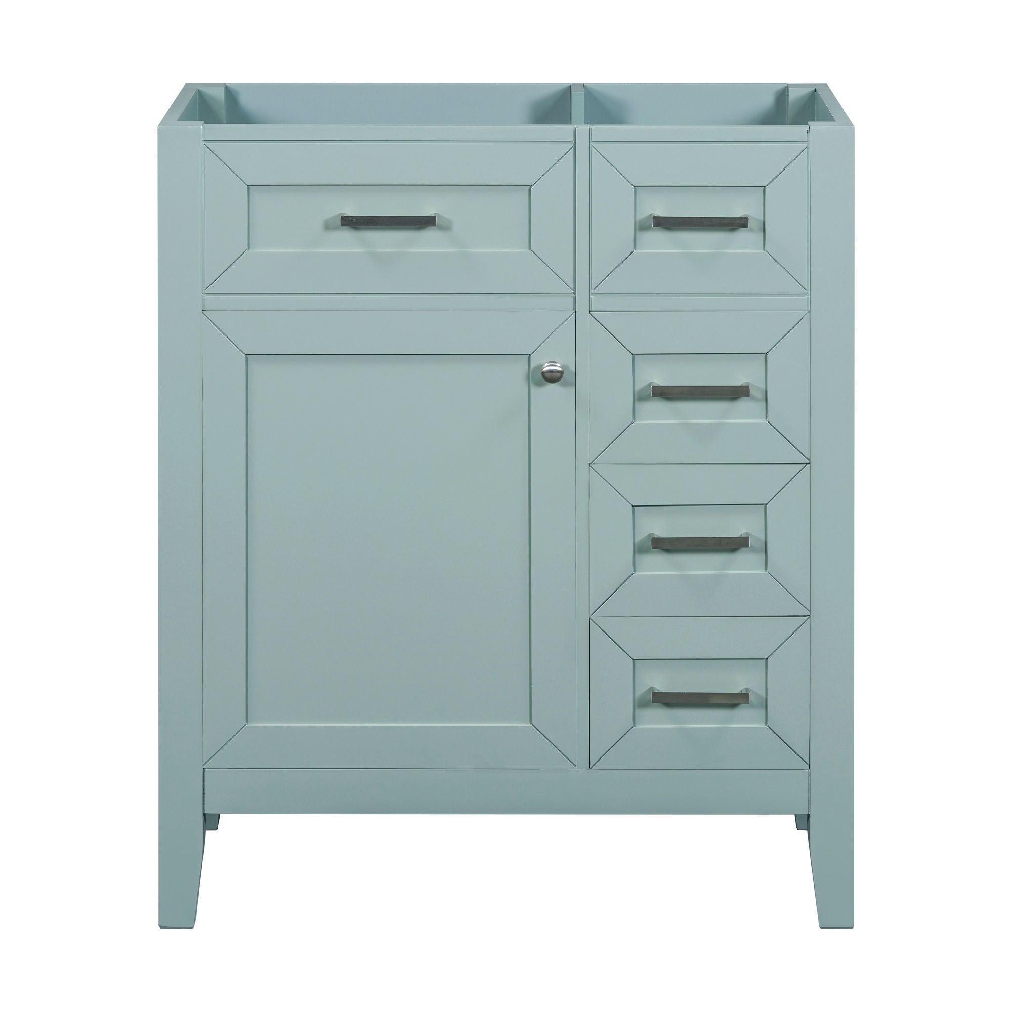 30" Bathroom Vanity Without Sink, Cabinet Base Only, Bathroom Cabinet With Drawers - Green