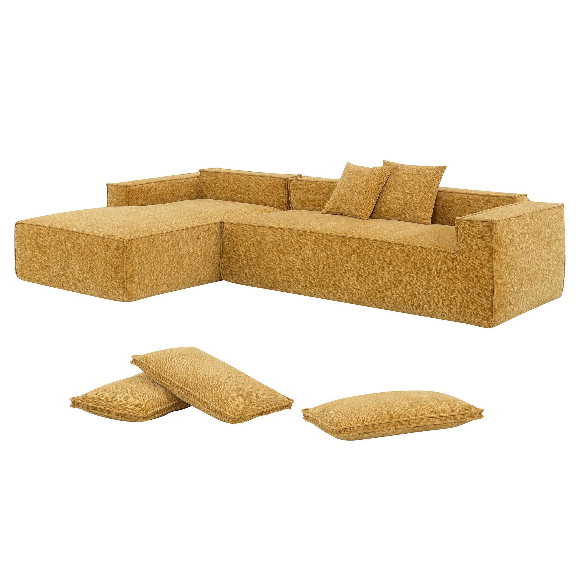 Free Combination Minimalist Style Modular Sectional, Wrinkle Resistant Couch Set L Shaped Compressed Sofa For Living Room