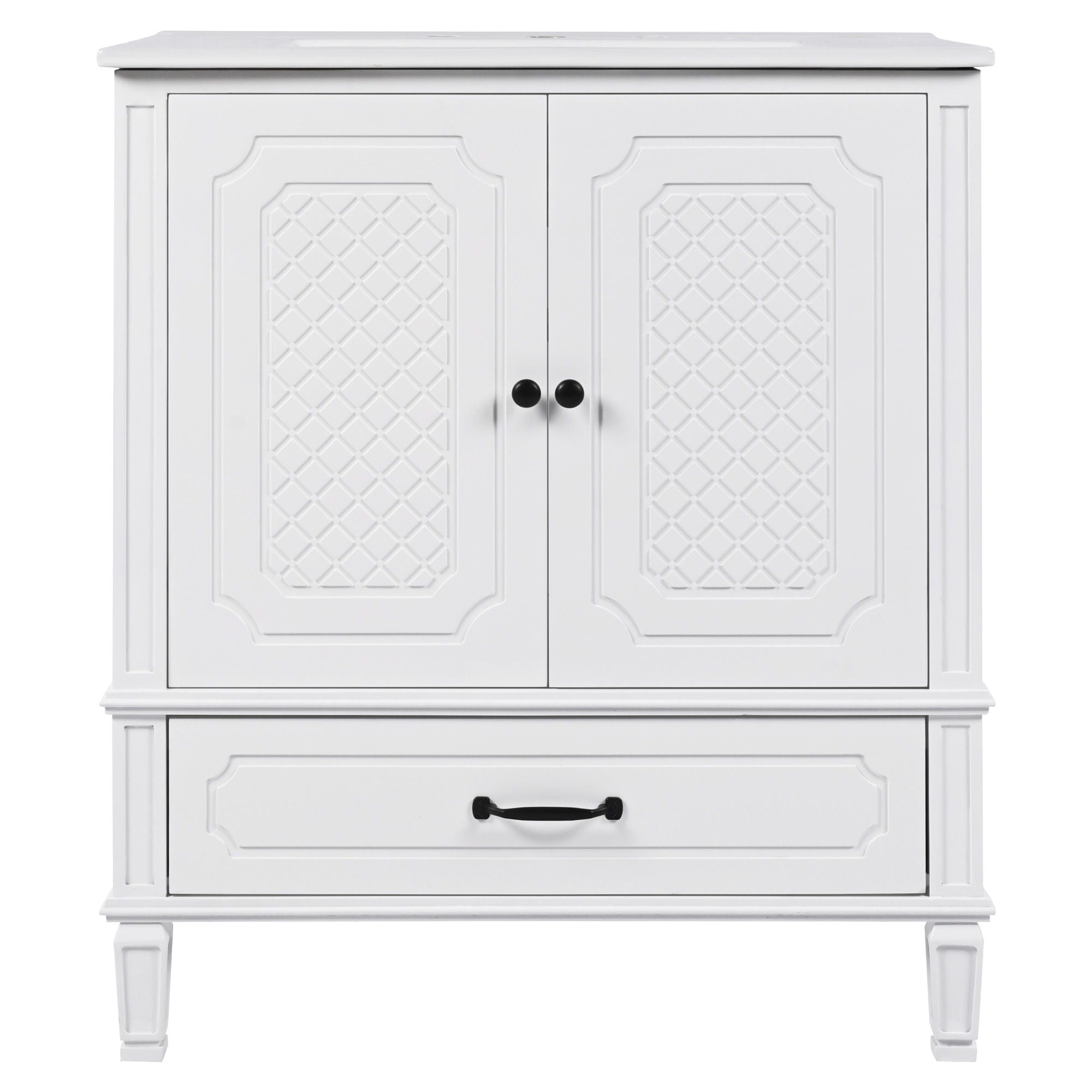 Vintage Style Bathroom Vanity With Sink, Multi Functional Storage, Soft-Closing Door - Best Buy Furniture