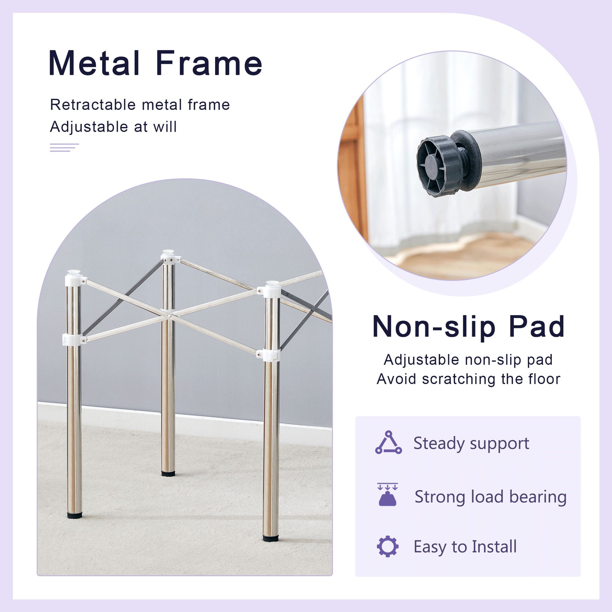 Simple Silver Stainless Steel Folding Table Frame Multifunctional Space Saving Design.Separate Folding Table Legs That Can Be Paired With Various Sizes And Styles Of Tabletops - Silver - Best Buy Furniture