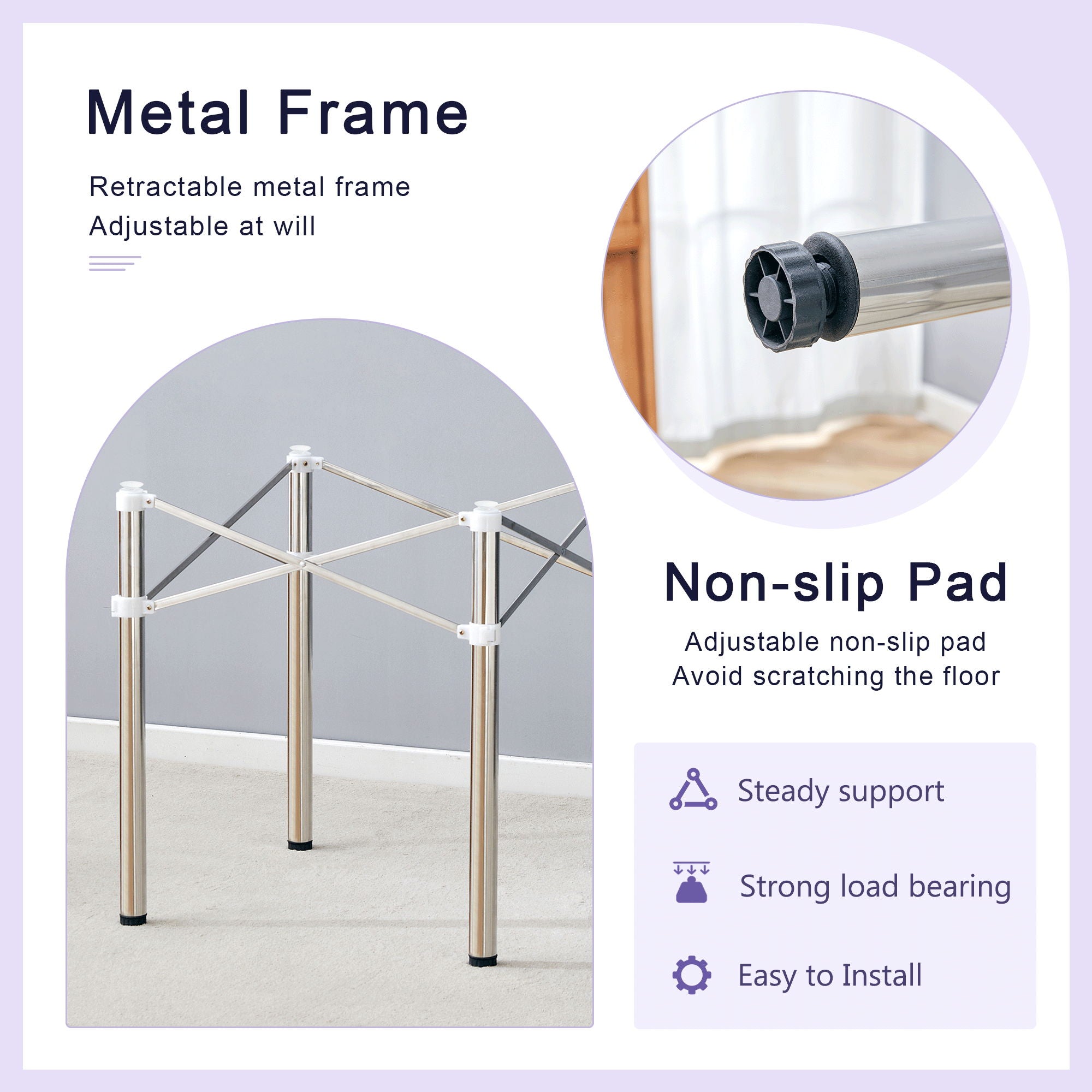 Simple Silver Stainless Steel Folding Table Frame Multifunctional Space Saving Design.Separate Folding Table Legs That Can Be Paired With Various Sizes And Styles Of Tabletops - Silver - Best Buy Furniture